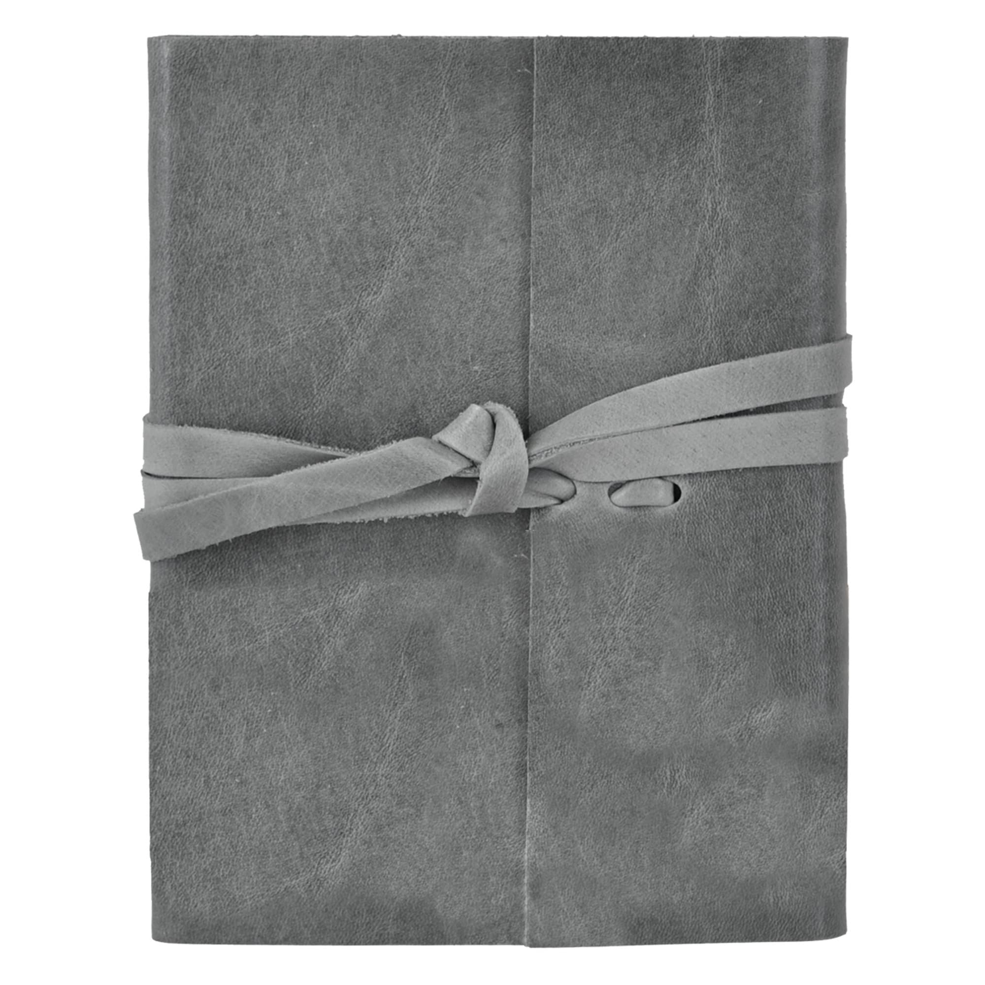 Islander Soft Leather 5 x 7 Journal in Slate Grey Features Wrap Closure - Handmade in The U.S.A.