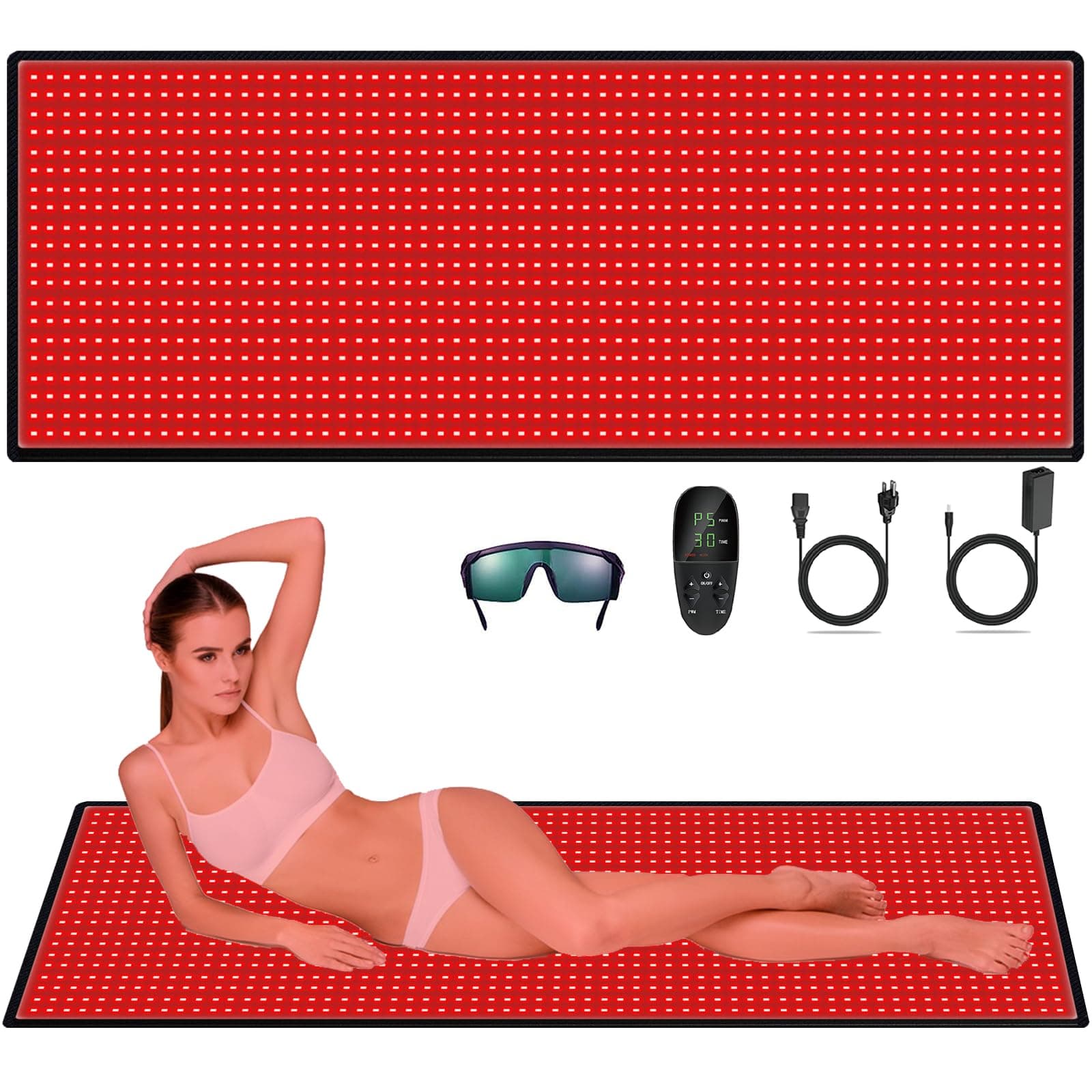 iTHERAU Red Light Therapy Mat for Full Body, 71"x31", 1280 LEDs Dual Chip 660nm & 850nm Red Light Infrared Therapy Large Bed for Back Waist Shoulder Knee Relief, Body Relax, Gift for Women Men
