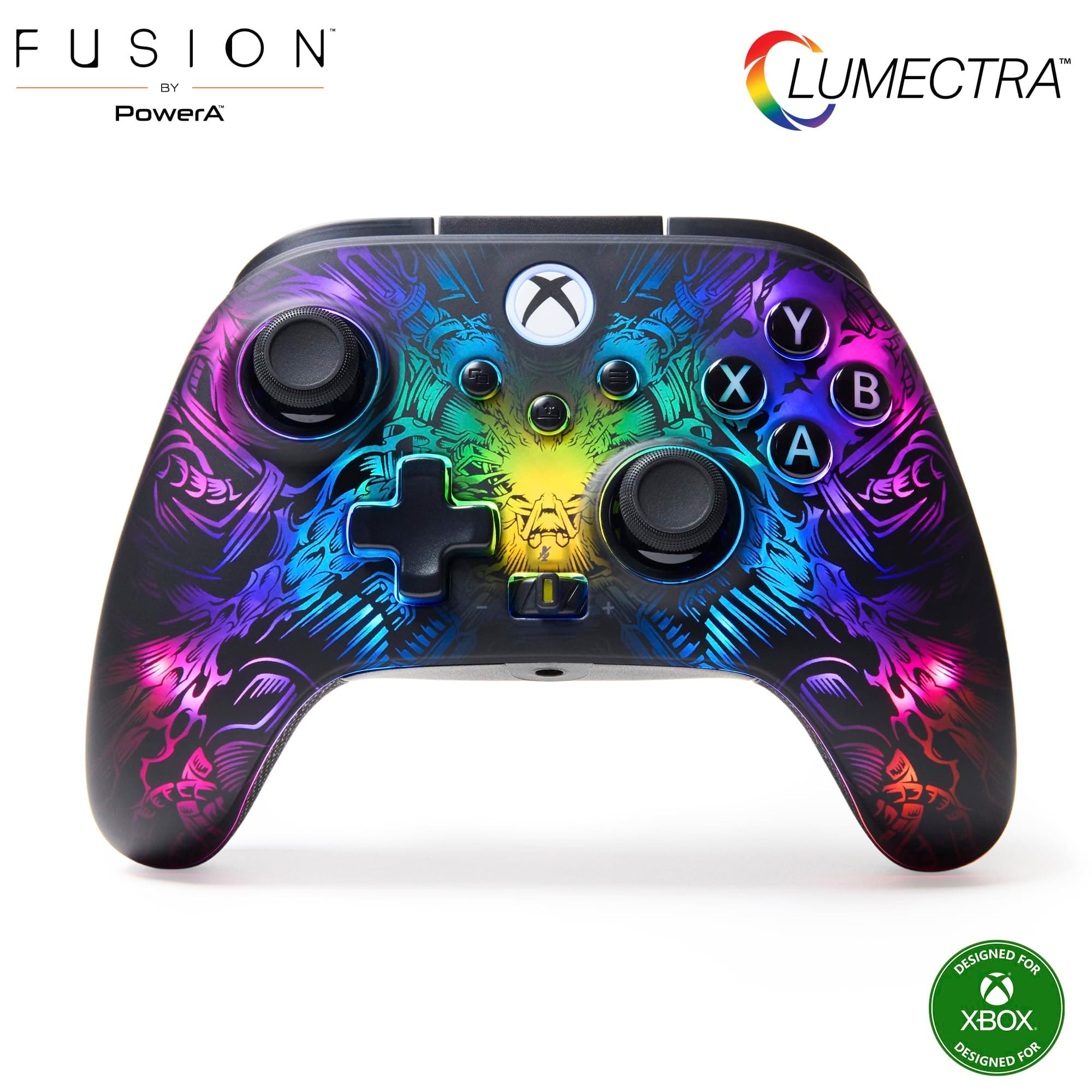 - PowerA FUSION Pro Wireless Gaming Controller with Lumectra for Xbox Series X/S, Xbox One, PC, Windows 10/11 with Ghost RGB LED Lighting, Black (Officially Licensed)