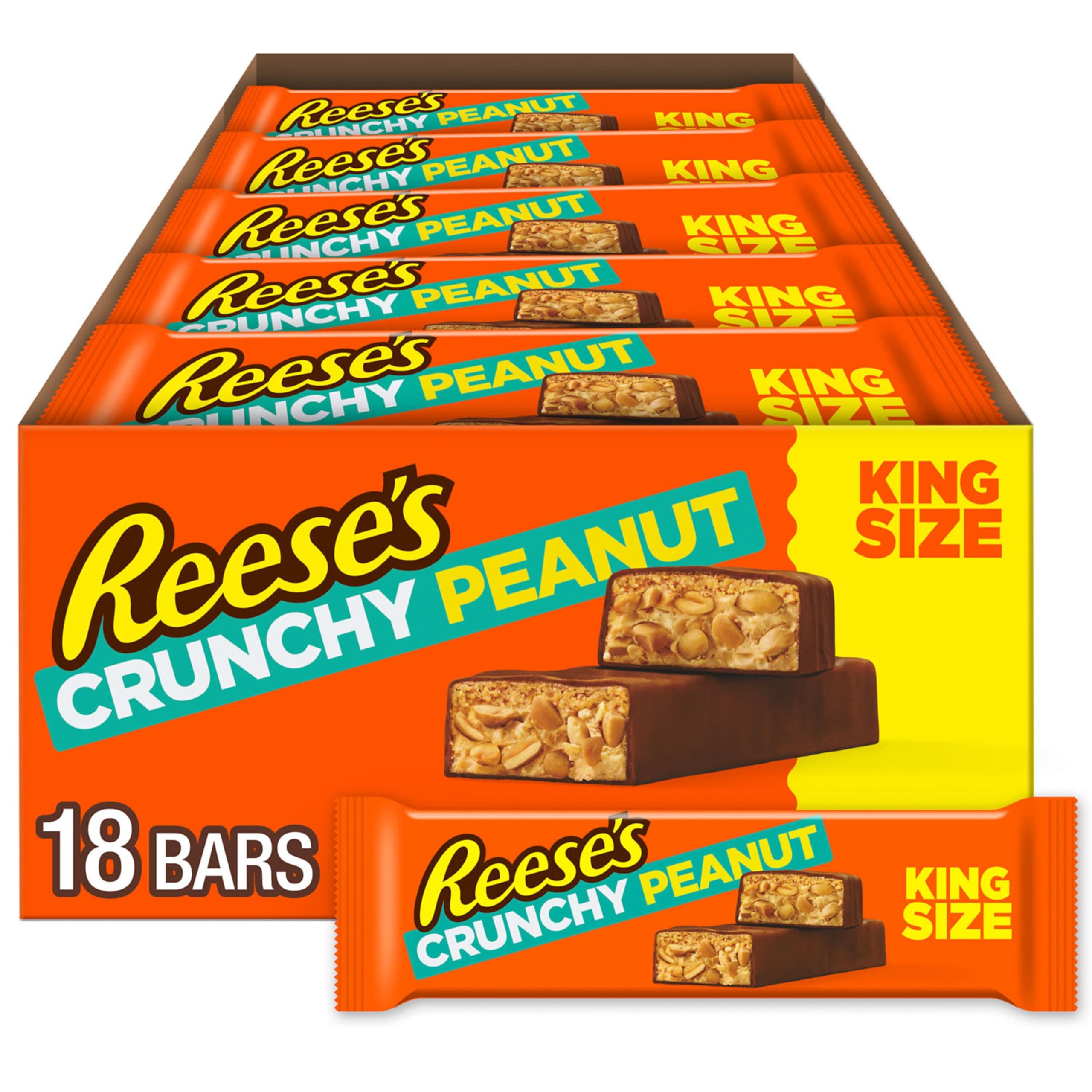 Crunchy Peanut Peanut Butter and Peanuts King Size, Candy Bars, 3.2 oz (18 Count)