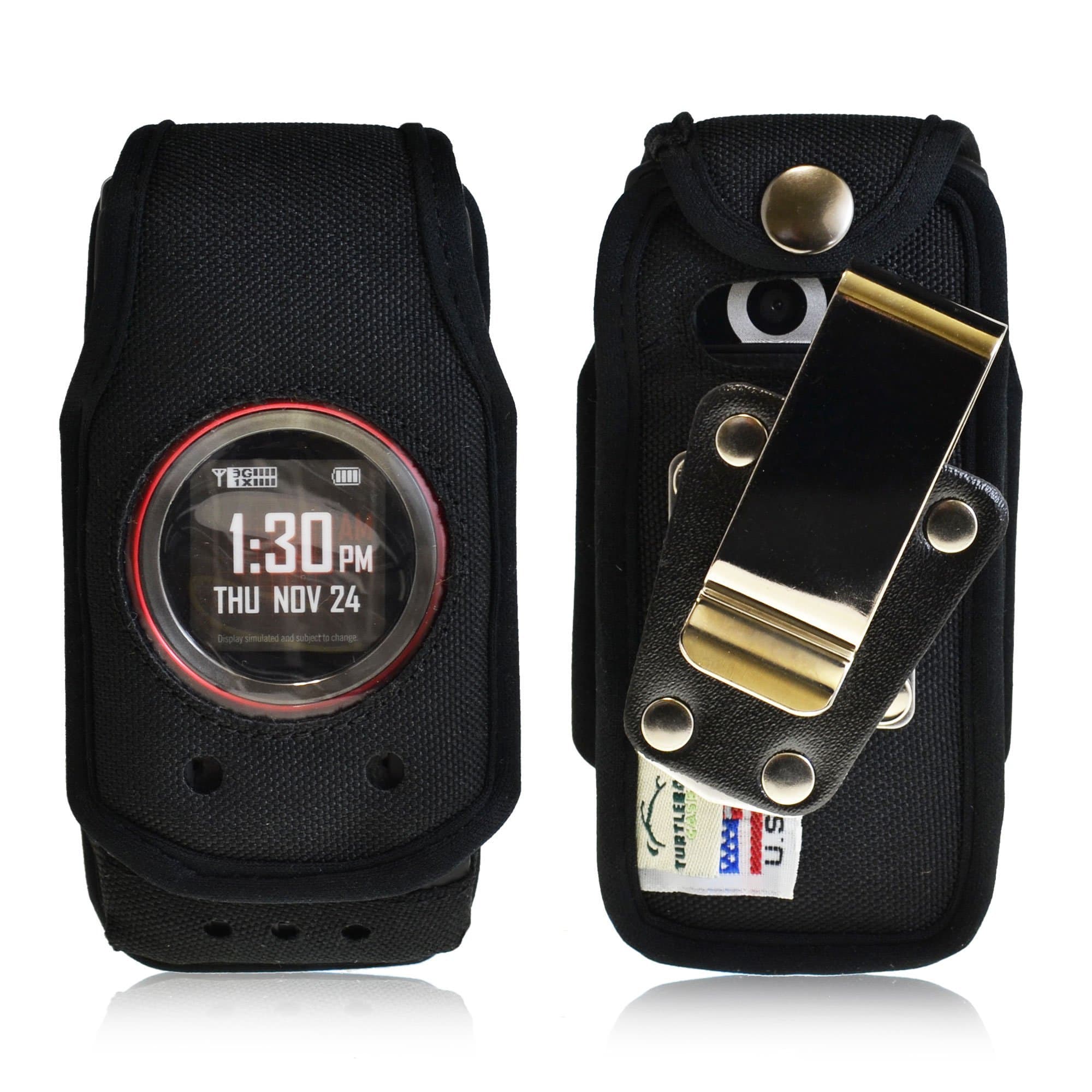 Turtlebackcase A-CASRAVINE2HDL HD Leather Case for Casio Gzone Ravine 2 - Non-Retail Packaging - Black