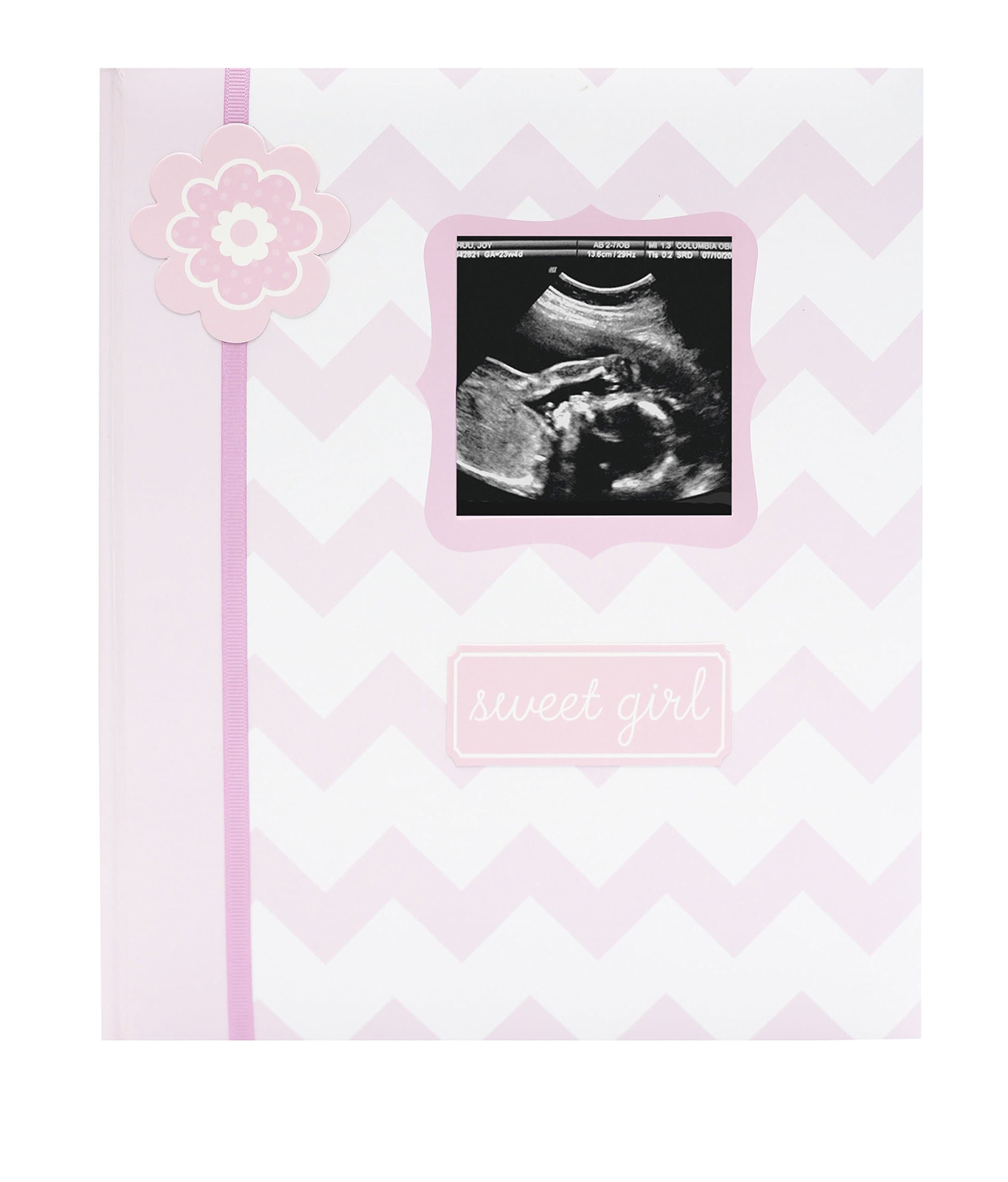 First 5 Years Chevron Baby Memory Book, Memory Journal, Pink