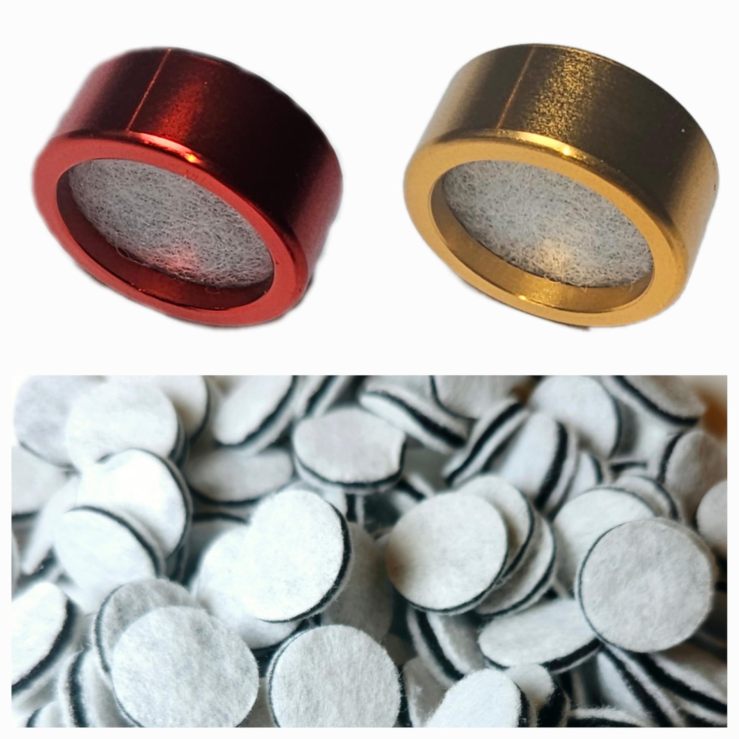 Reuseable Metal Ring with Replacement Filters, Activated Carbon Filter for Universal Silicone Mouth Funnel (2 Metal Rings, 50 Replacement Filters)