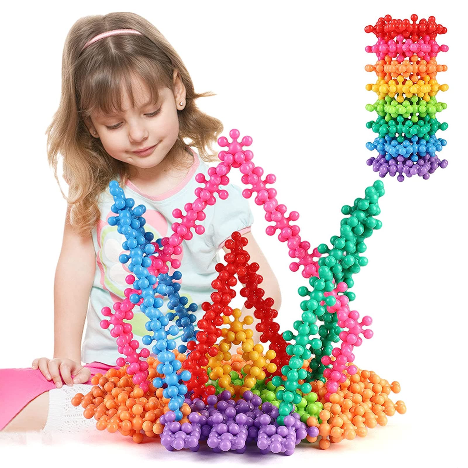 300 PCS Building Blocks Kids Toys, Educational Sorting and Stacking Blocks Toys, Stacking Blocks Toys Discs Set for Preschool Kids Boys and Girls, Safe Materials Creative Kids Toys