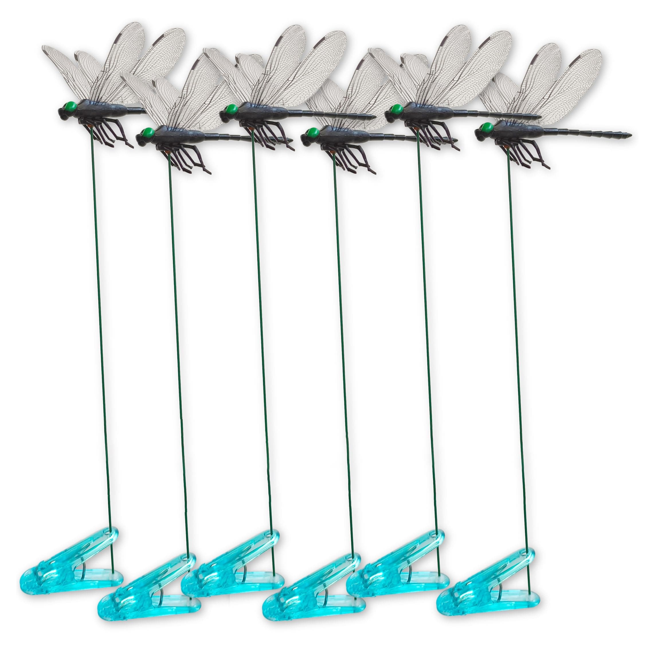 Dragonfly Clips Black Dragon Fly Hat Clip Artificial Realistic 3D Dragonflies Garden Stakes Decor for Indoor Outdoor (6 Pcs)