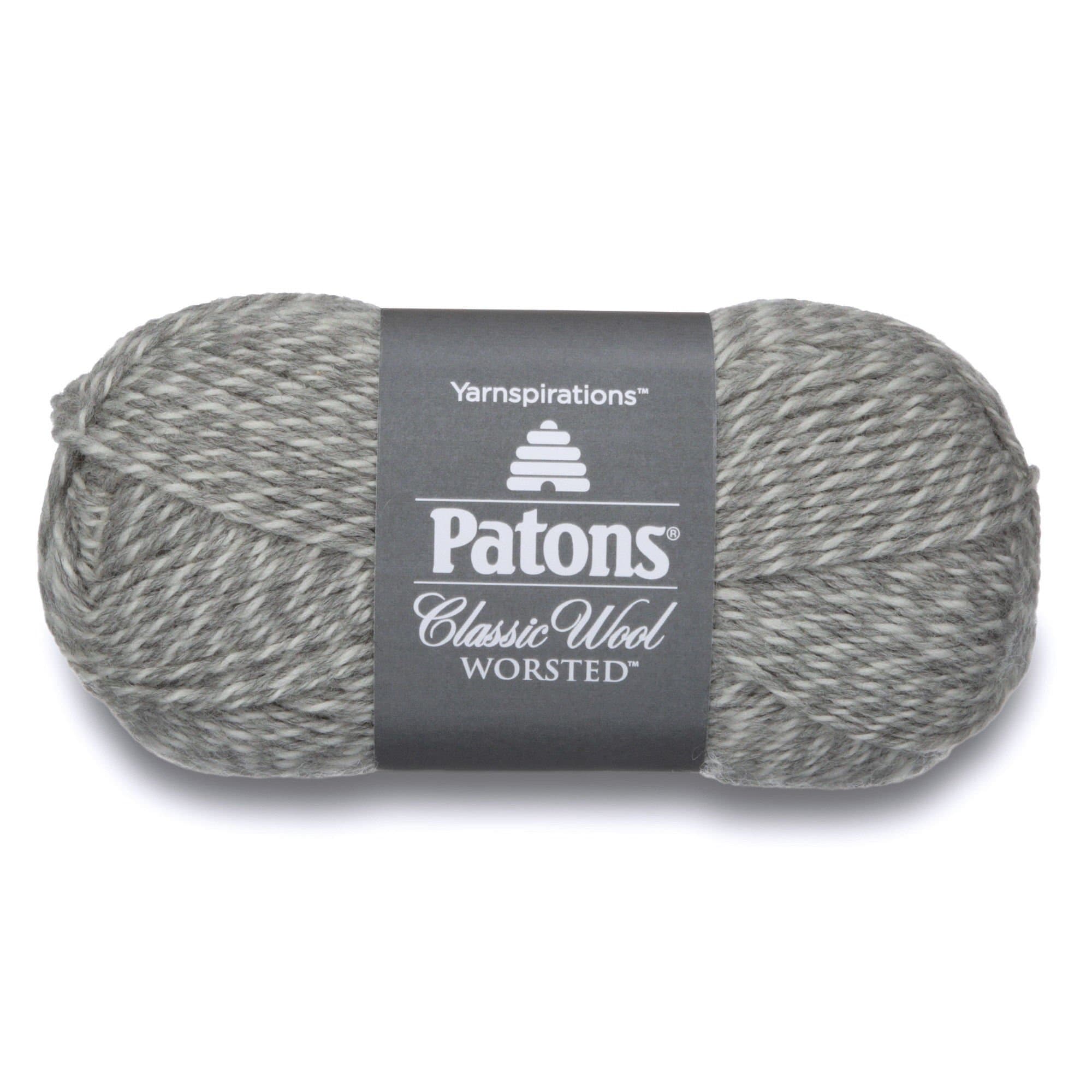 Patons Classic Wool Yarn, 3.5oz, Gauge 4 Medium, 100% Wool Light Grey Marl - For Crochet, Knitting & Crafting