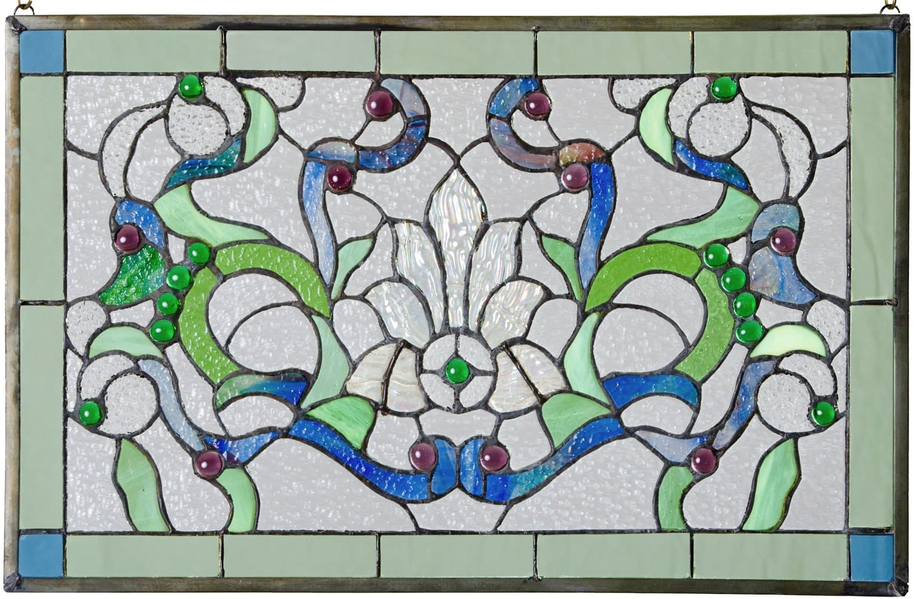 Seatangle Heart Stained and Beveled Window (RK03)