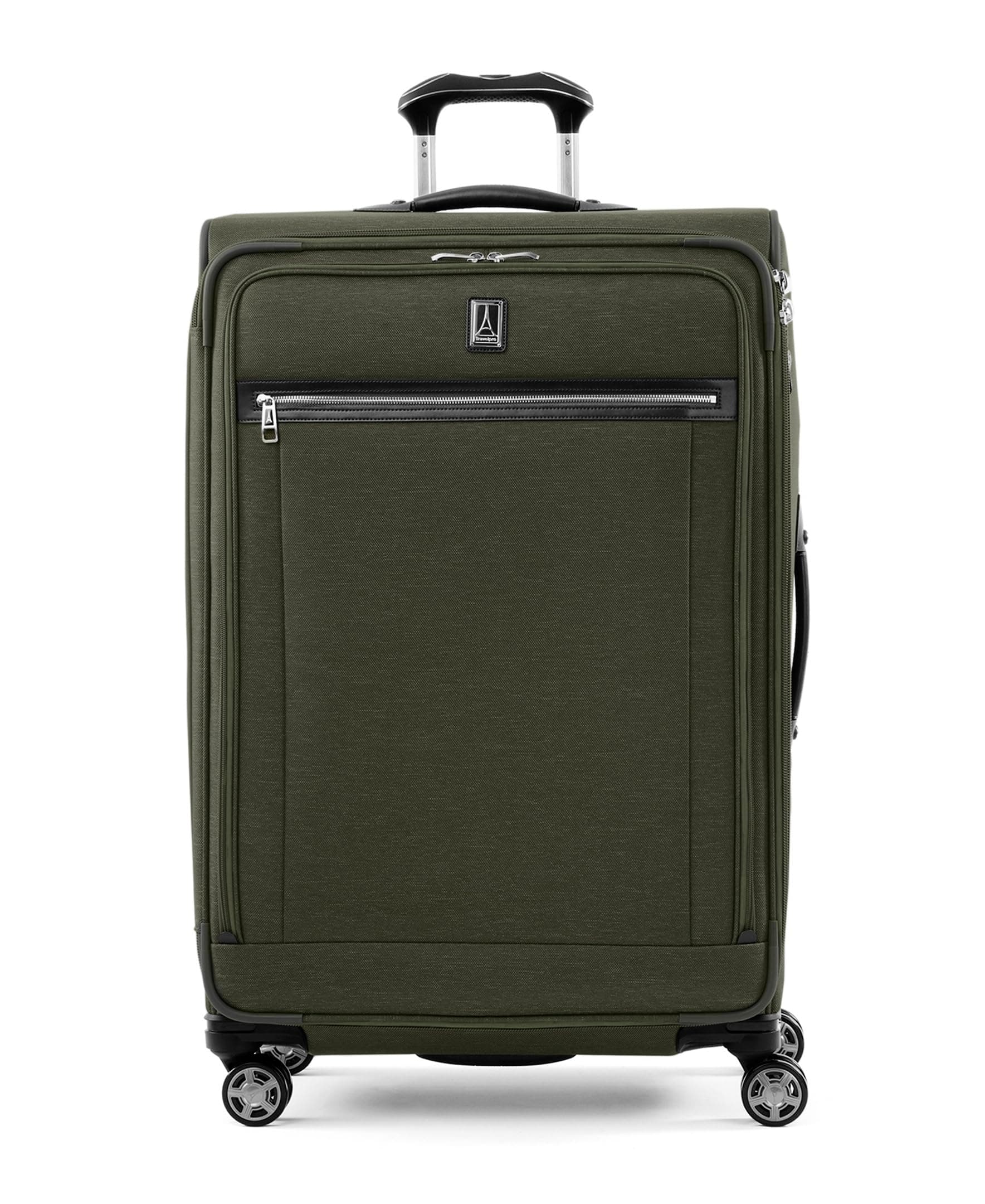 Platinum Elite Softside Expandable Checked Luggage, 8 Wheel Spinner Large Suitcase, TSA Lock, Men and Women, Pilot Green, Checked Large 29-Inch