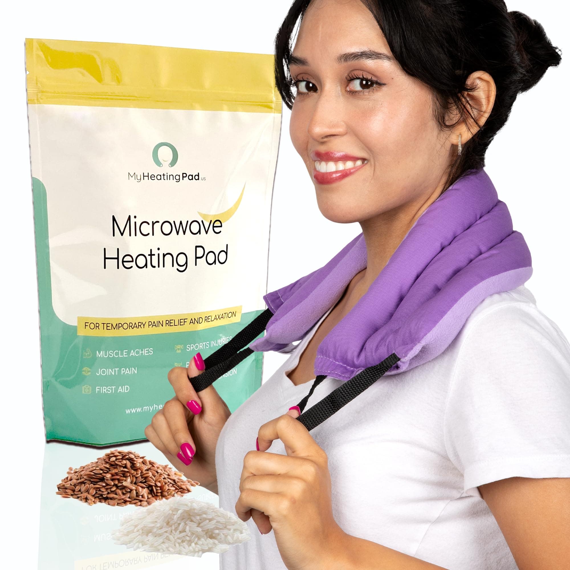 Microwavable Heating Pads for Lower Back, Neck, and Shoulder Pain Relief - Moist Microwave Heating Pad for Muscles and Joints - Microwave Hot Pack Heat Pad for Cramps - 1 Heat Pack Purple