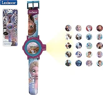 LEXiBOOKLEXIBOOK Frozen 2 Adjustable Projection Watch Digital Screen – 20 Images of Elsa, Anna and Olaf-for Children/Girls-Blue and Purple (Model: DMW050FZ), Berry