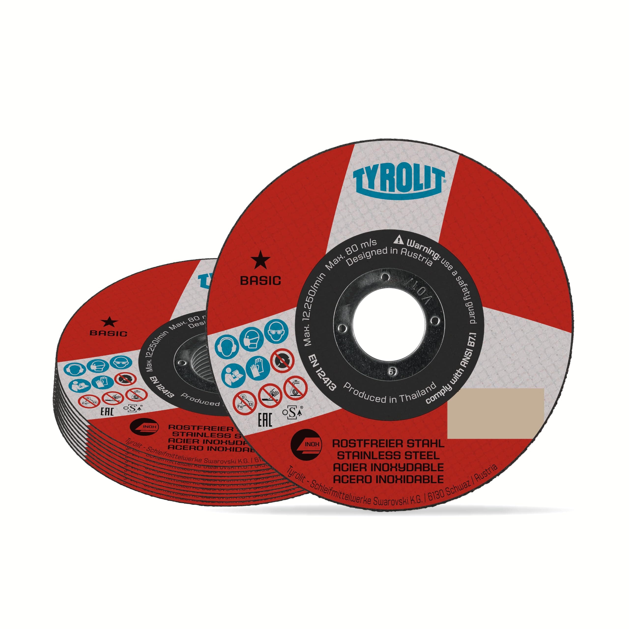 TYROLIT BASIC Super-Thin Cut-Off Wheel for Stainless Steel - 115mm Metal Cutting Discs - Angle Grinder Discs - 115 x 1.0 x 22.23 mm - 25-Pack