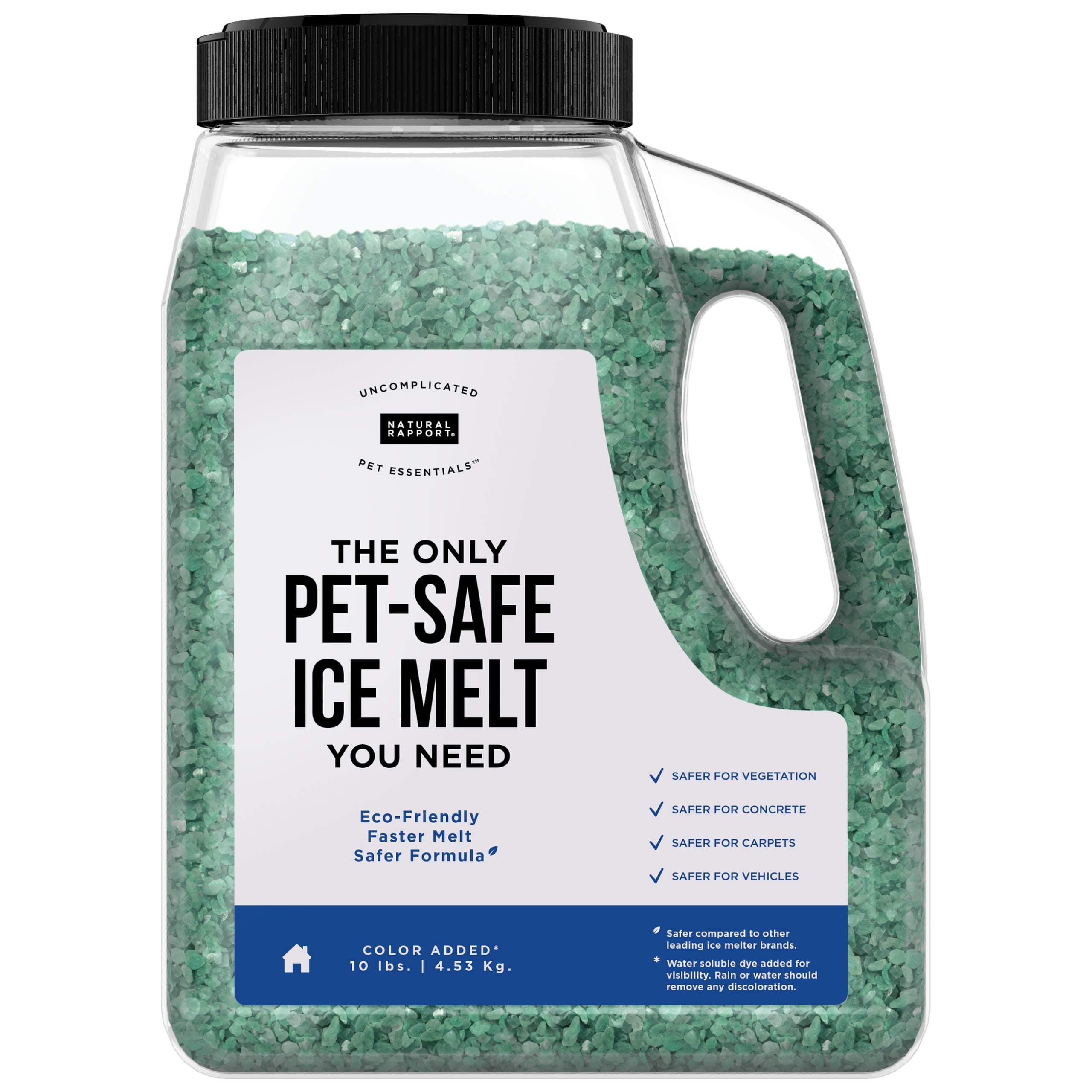 Pet and Kid Friendly Ice Melt - Time Release Formula Lasts 3X Longer & Contains 25% More - Safer for Surfaces and Vegetation, Large 10 LB Jar
