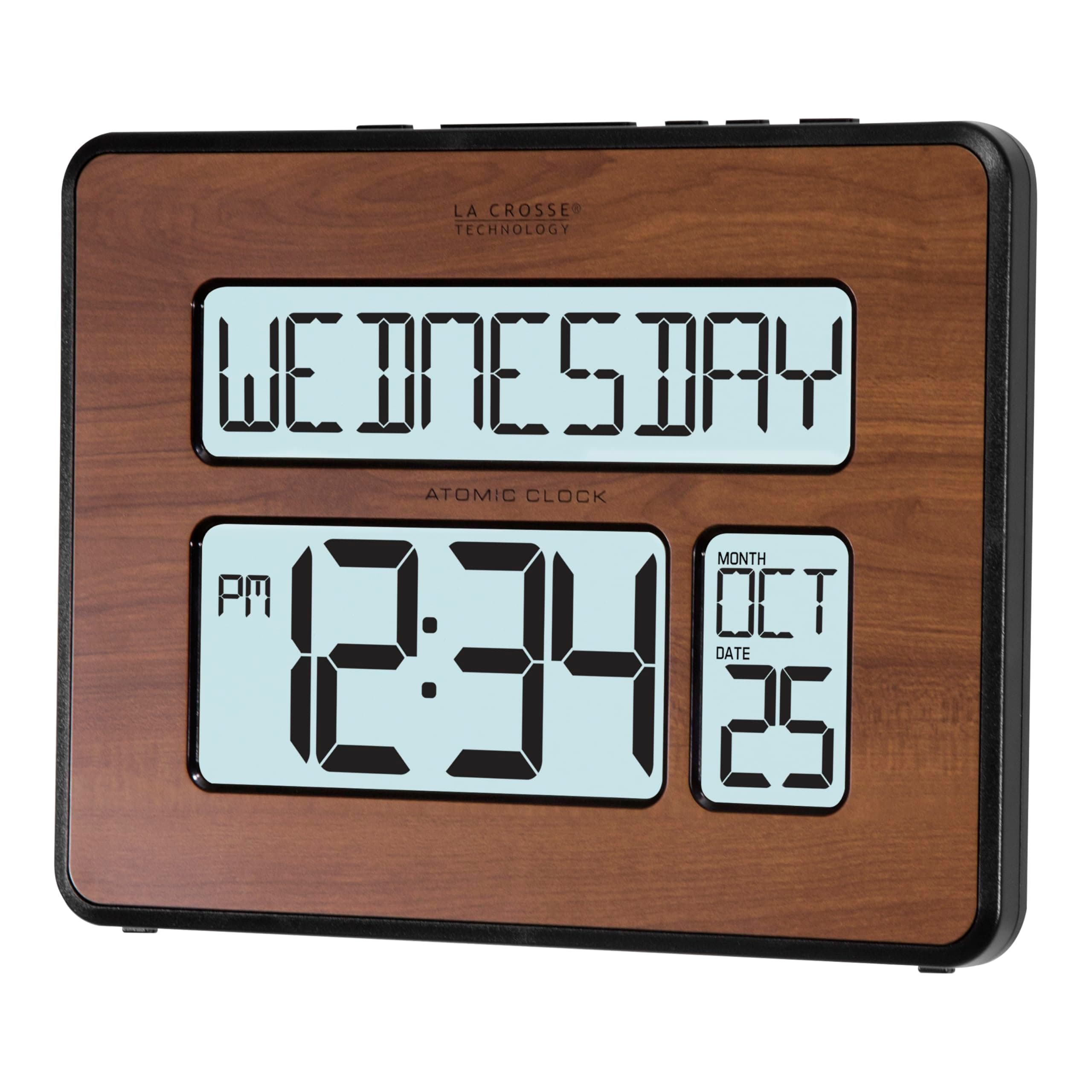 La Crosse Technology 513-1419BL-WA-INT Atomic Large Full Digital Calendar Clock