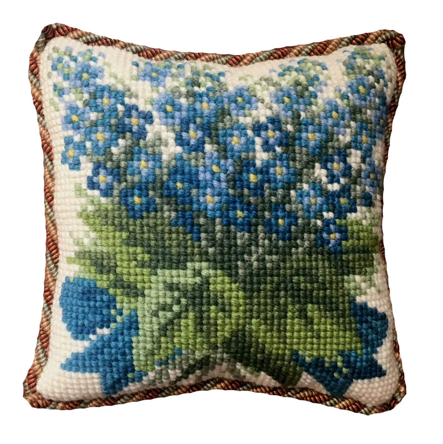 Forget-Me-Not Mini Needlepoint Tapestry Kit from Elizabeth Bradley premium English needlework project with 100% wool yarns