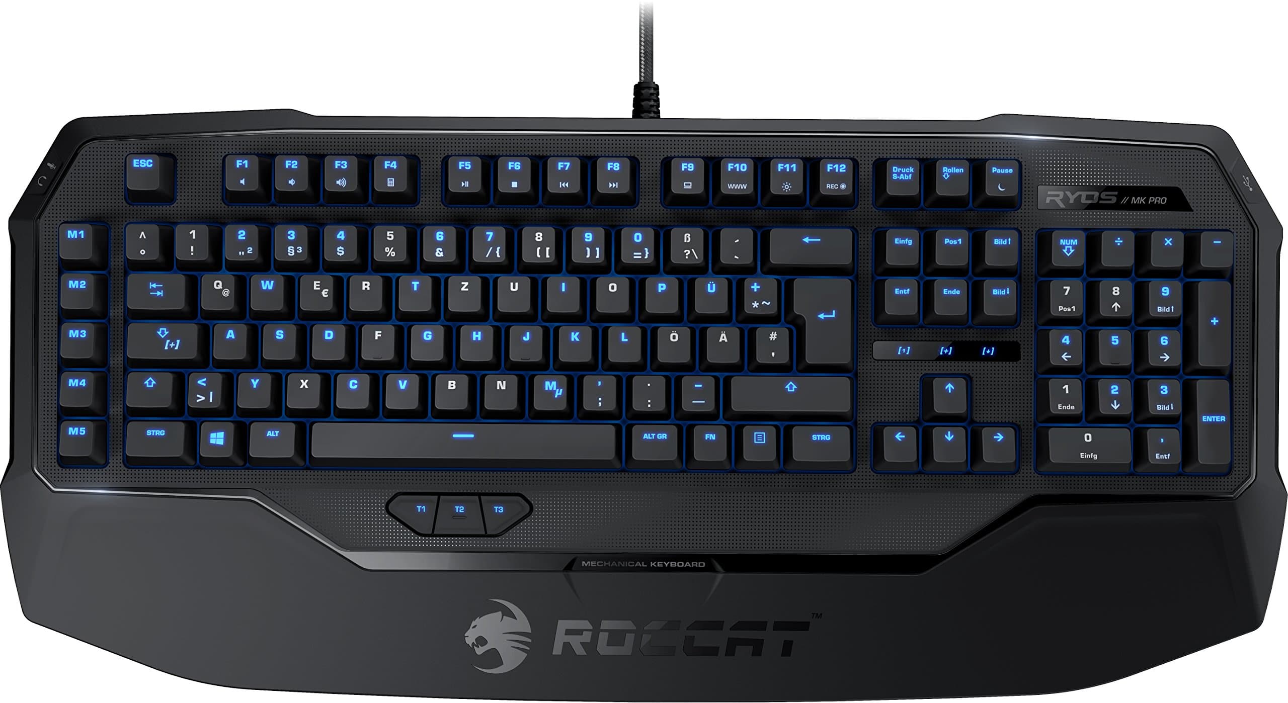 Roccat Studios ROCCAT Ryos MK Pro ROC-12-851-RD USB Wired Gaming Mechanical Keyboard with Per-key Illumination - Red Cherry MX Key Switch