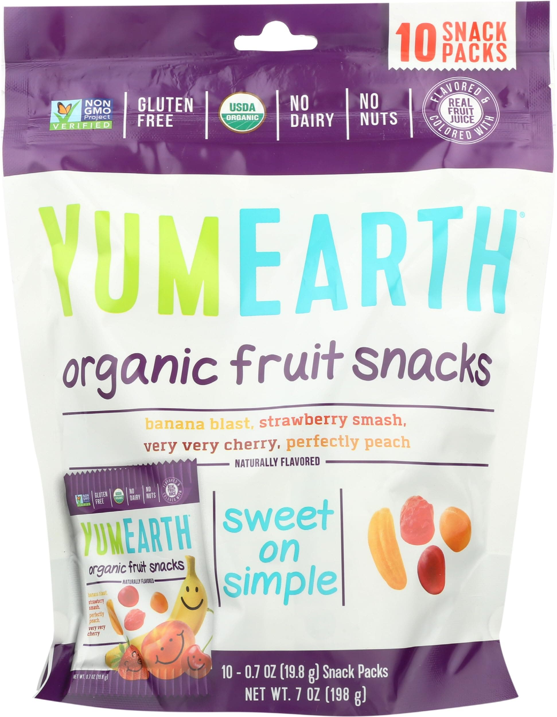 Yum Earth Fruit Snacks 10 Pieces, 198 g
