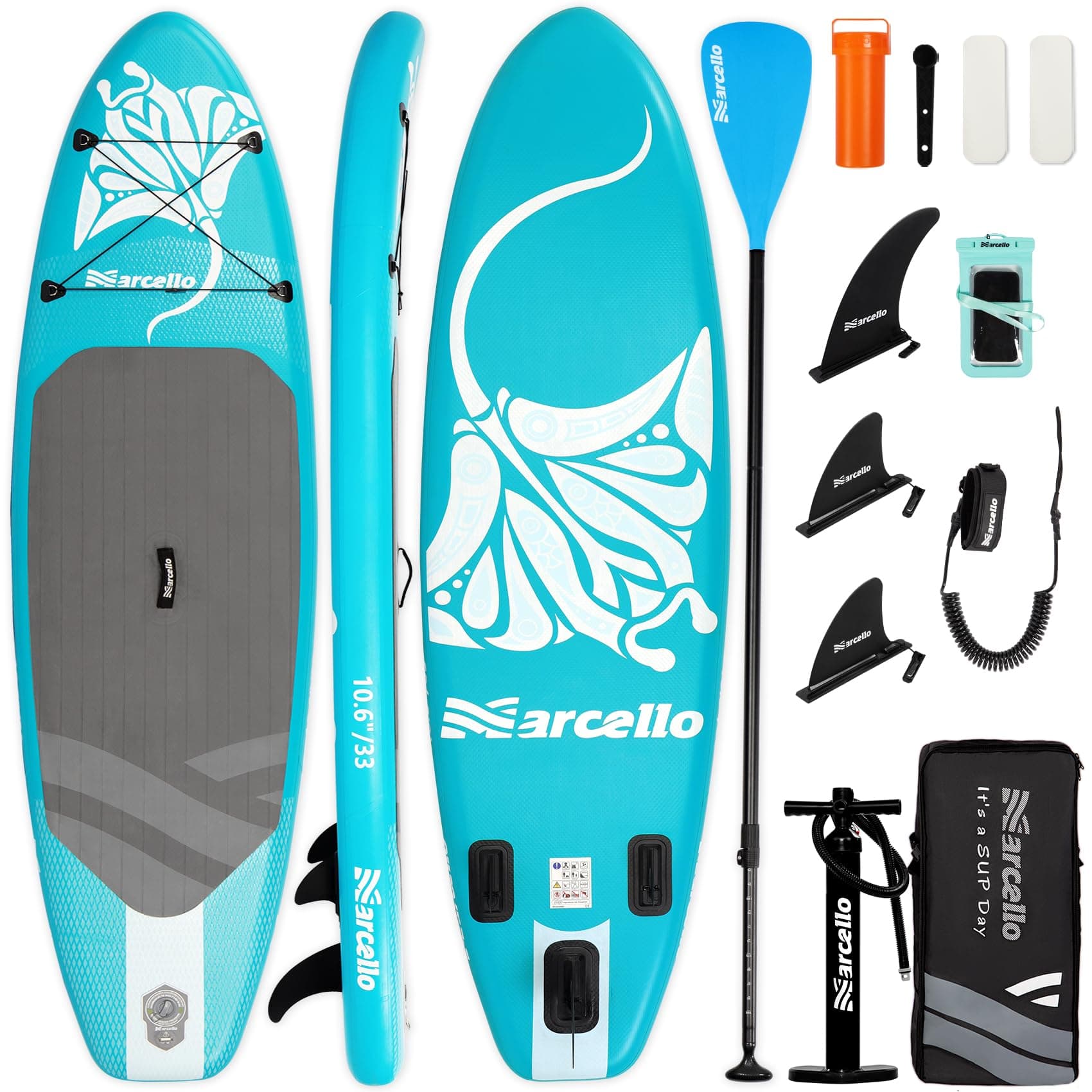Inflatable Stand UP Paddle Board, 10’6 x 33” x 6” Paddle Board with Backpack, Pump, non slip Mat, Phone Case Ultra-Light Paddle Boards for Adults