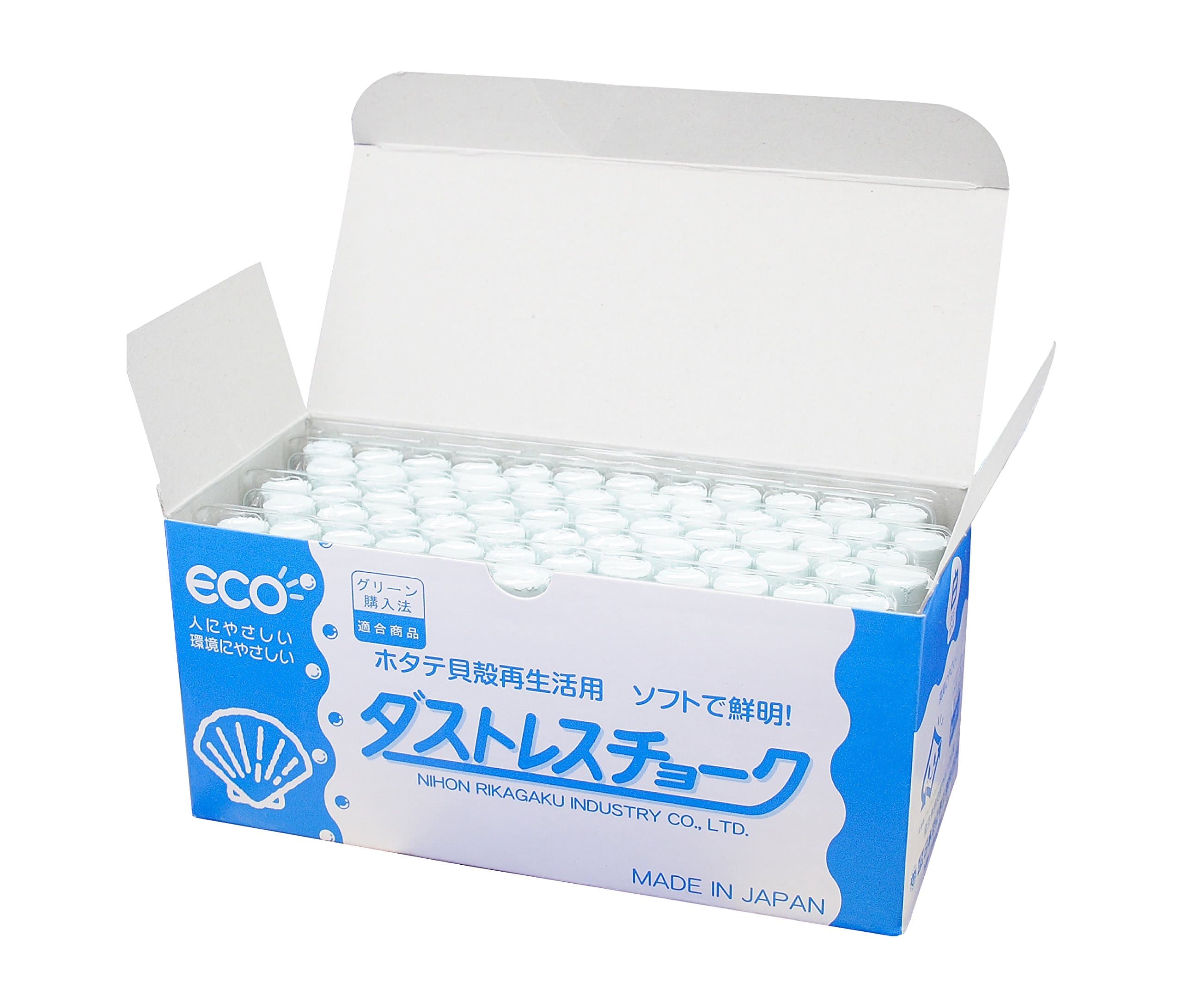 Nihon Rikagaku Dustless Chalk DCC-72-W White 72Pcs