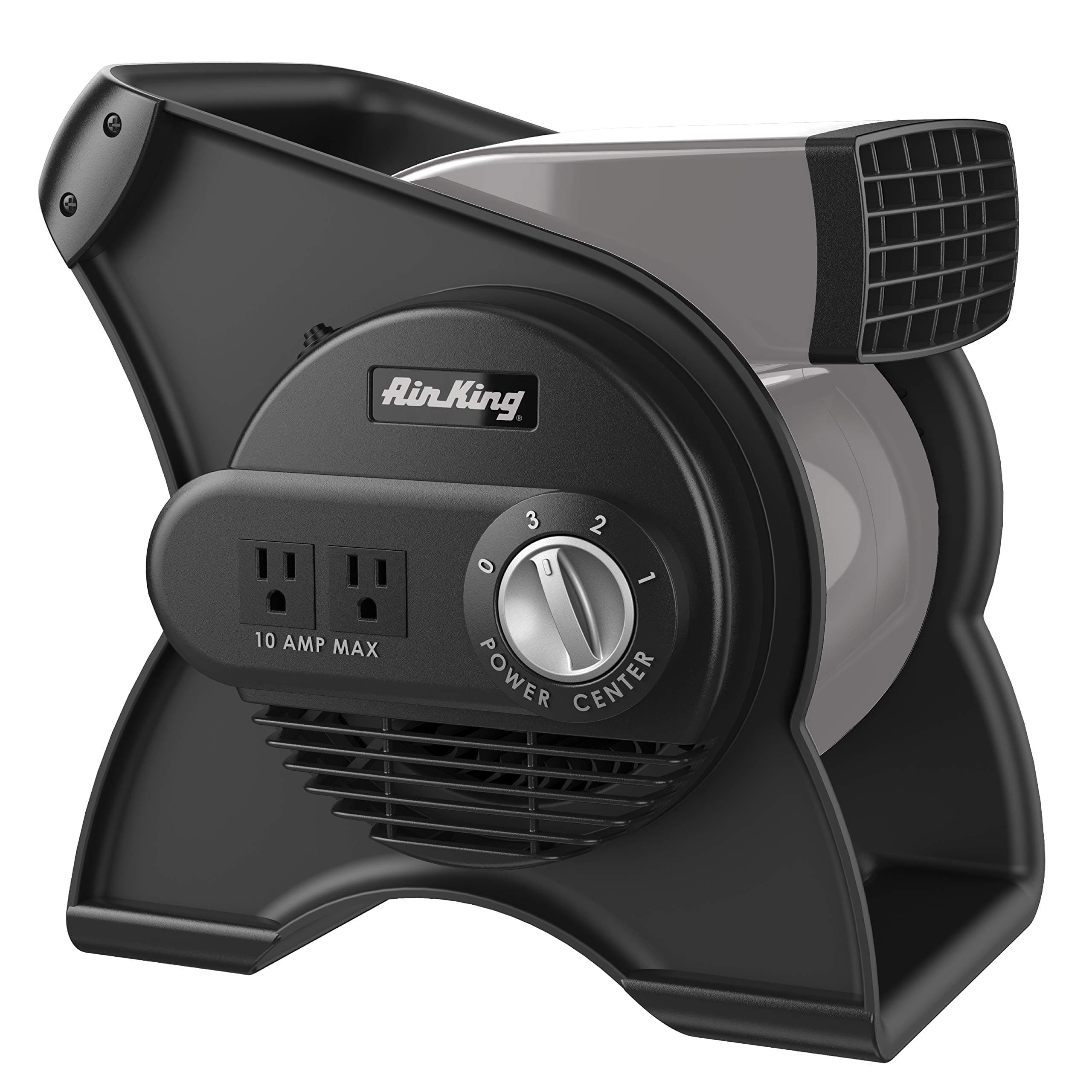 Air King Commercial Grade Pivoting Utility Fan, for Cooling, Ventilating, Exhausting and Drying at Home, Job Site, Work Shop, Construction, 3 Speeds, 11.25", Black, 9550