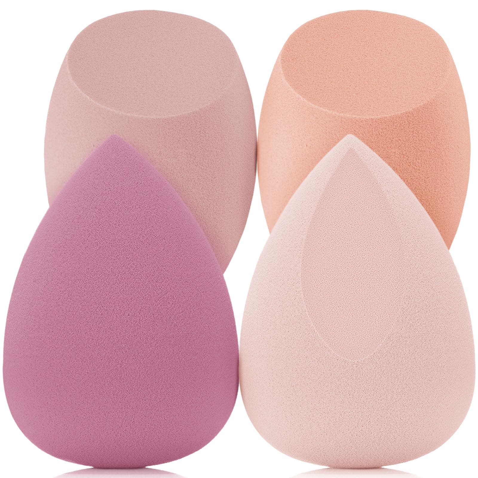 Make up Sponges for Foundation - 4 PCS Professional Makeup Sponge Set, Latex Free Makeup Blending Sponge for Powder, Facial Makeup Tools (#Pink)