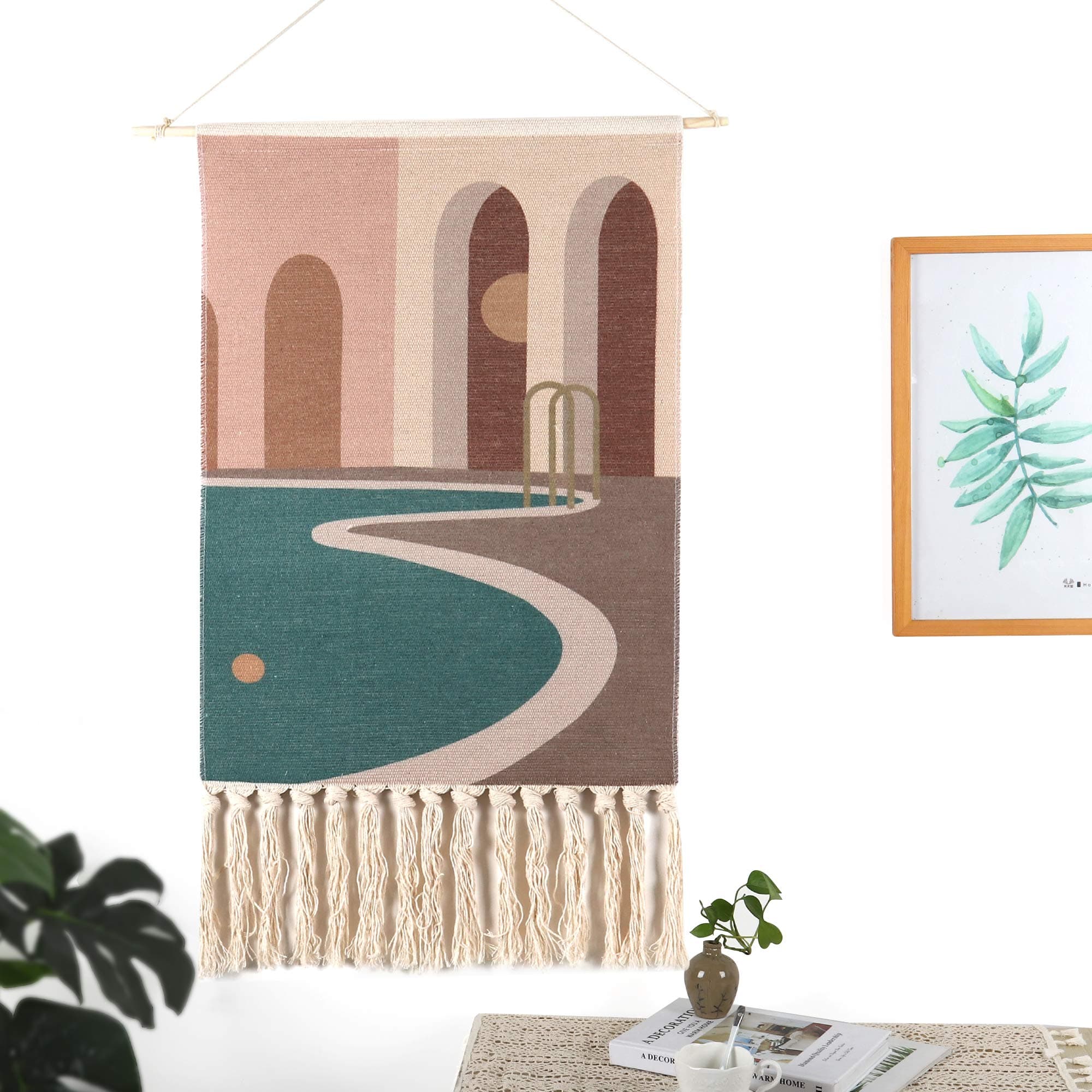 Maydear Macrame Woven Wall Hanging Tapestry- Boho Chic Bohemian Geometric Art Decor - Beautiful Apartment Dorm Room Door Decoration-Resort,19.7" W×35.4" L