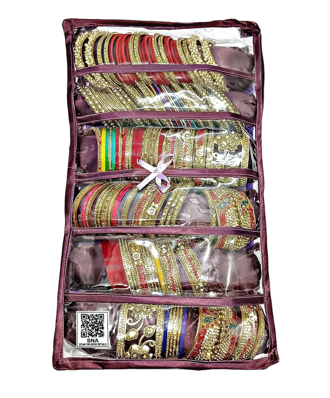 6-Rod Bangles Jewelry Vanity Box (Purple) - Elegant Storage Solution