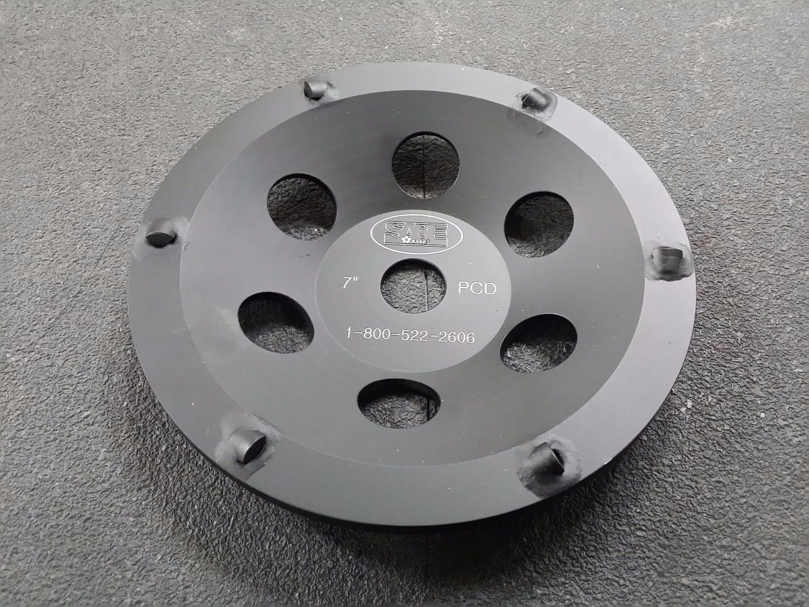 Sase 7" Diamond PCD Cup Grinding Wheel for Thick Mil Coatings Removal Non-Thread