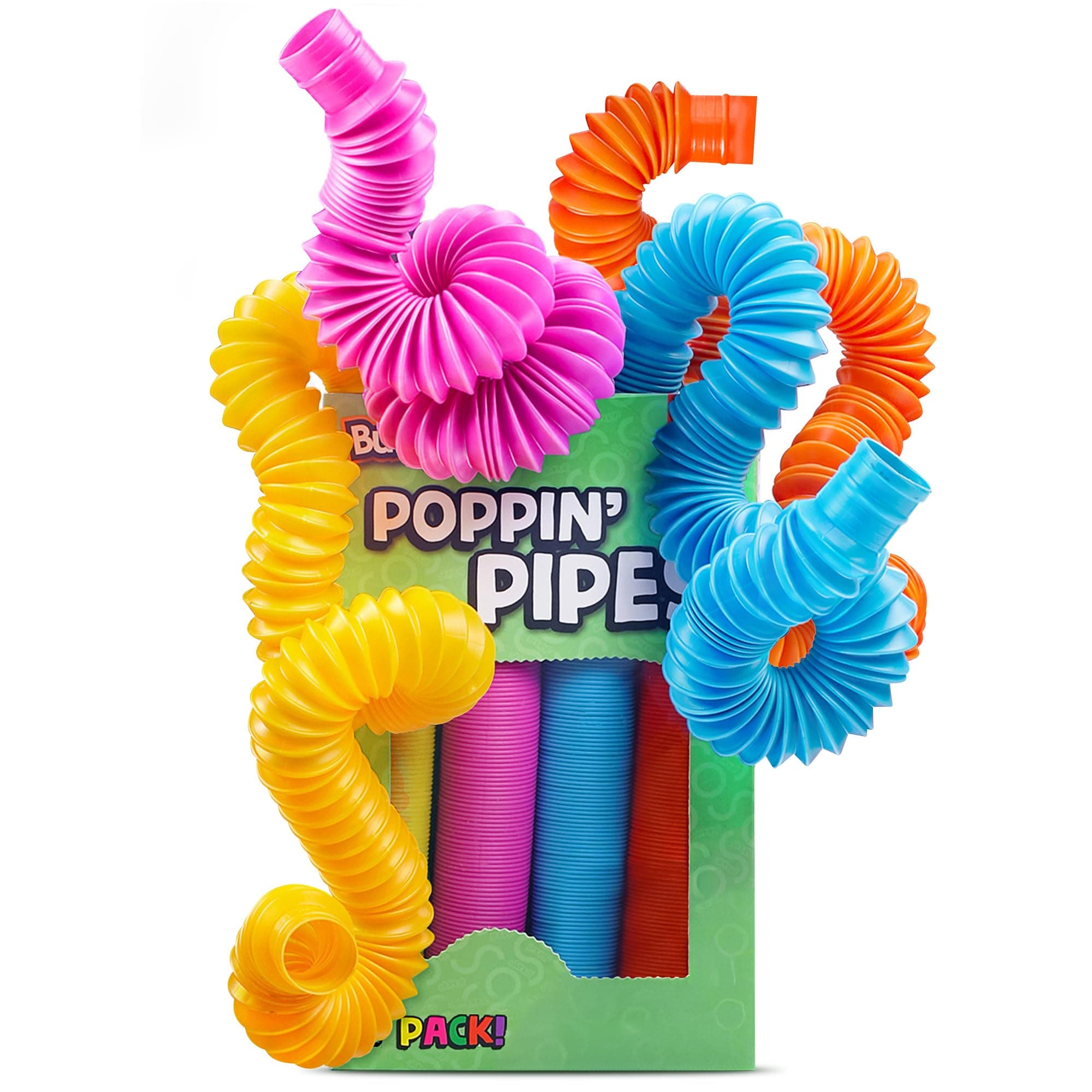 BUNMO Pop Tubes Sensory Toy - 4 Pack