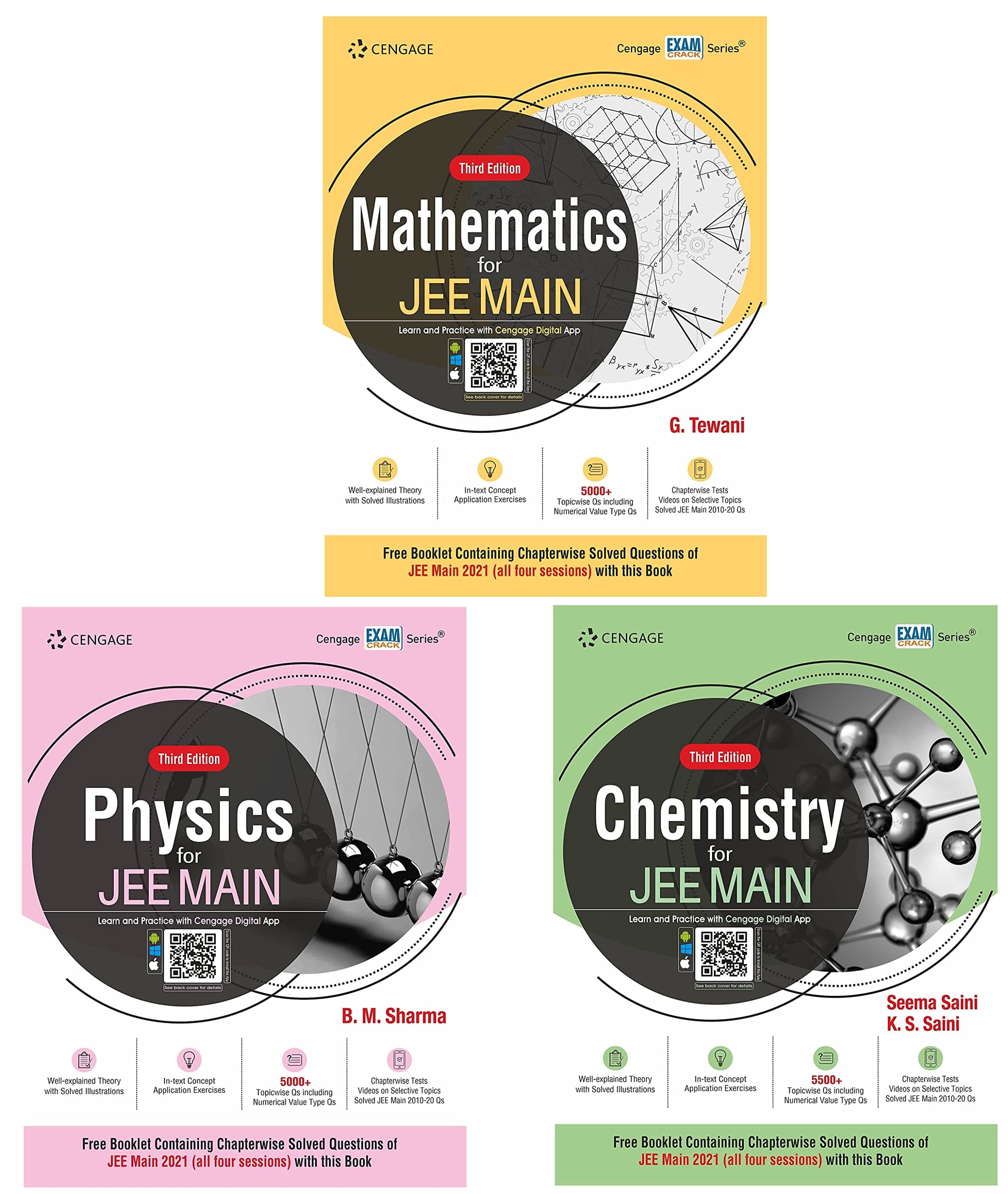 JEE Main ( Physics, Chemistry, Maths ) Set Of 3 Books, 3E, Cengage Learning India Product Bundle – Big Book, 30 June 2021