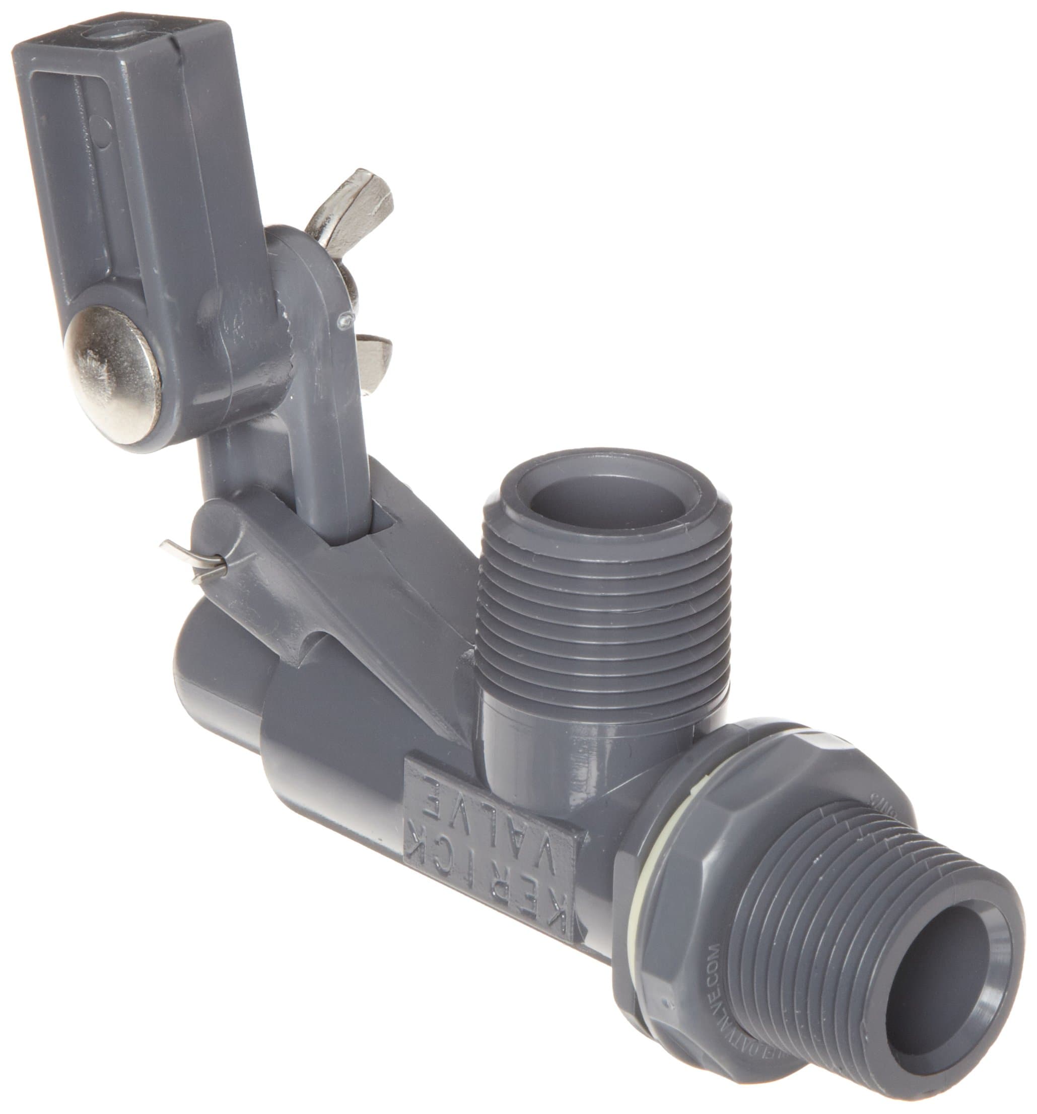 PT75SS PVC Float Valve, Tank Mount, 37 gpm at 60 psi, 3/4" NPT Male