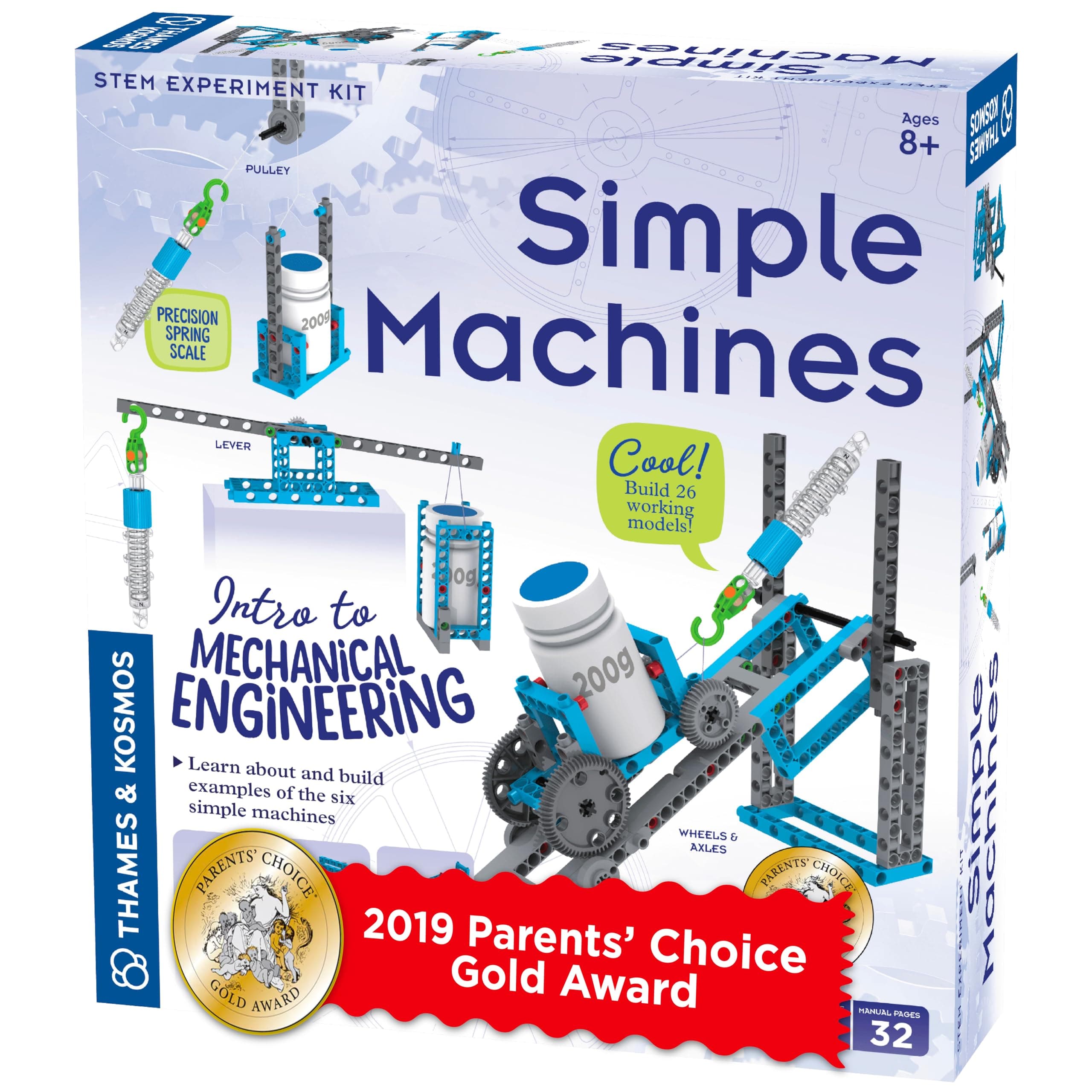 Simple Machines Science Experiment & Model Building Kit, Introduction to Mechanical Physics, Build 26 Models to Investigate The 6 Classic Simple Machines