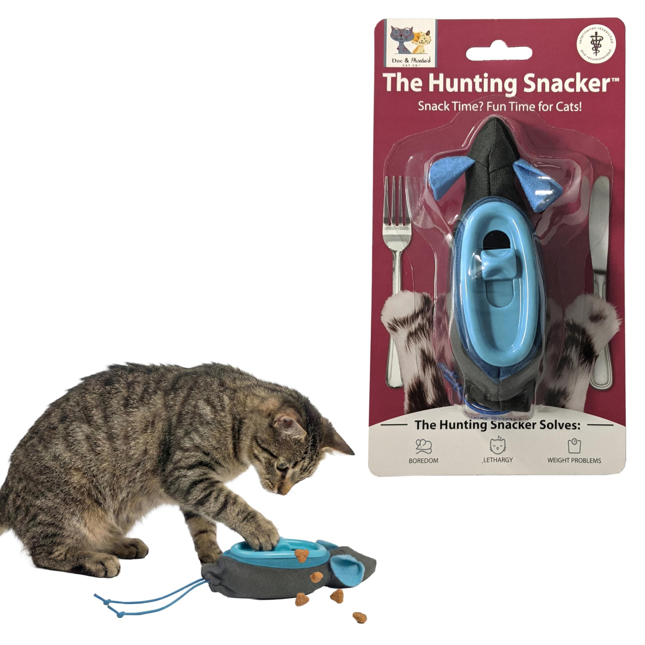 Doc and Phoebe's Cat Hunting Snacker - Interactive Indoor Treat Dispenser, Encourage Natural Instincts to Hunt, Provide Mental Stimulation, Solve Behavioral Problems & Obesity, Pack of 1 Mouse