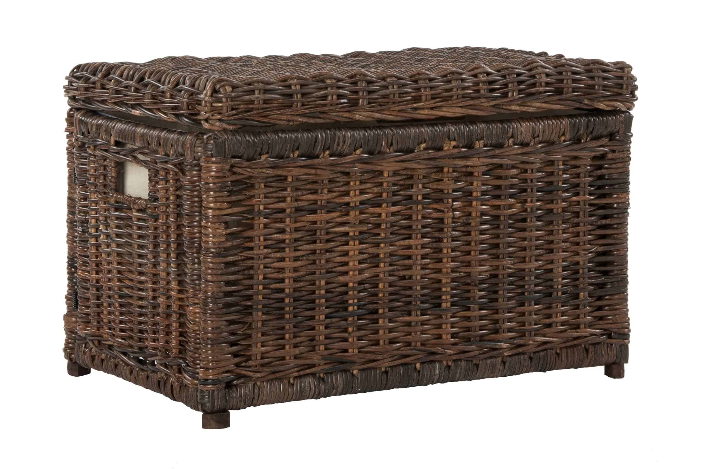 happimess HPM9002A Elijah 30" Wicker Storage Trunk, Collapsible for flat storage, Rattan-Sarang Buaya, Coastal for Office, Dorm Room-LivingRoom, Bedroom, Dining Room, Brown