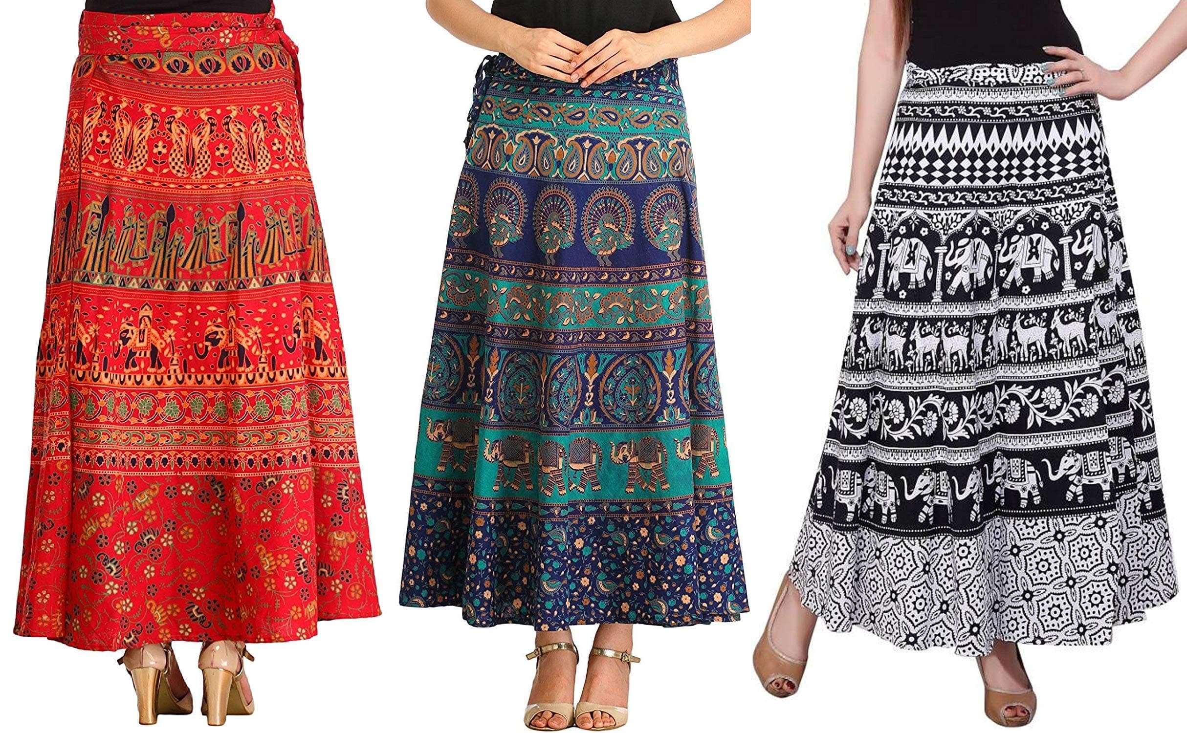 Women's Maxi Skirt (Multicolour_Free Size)