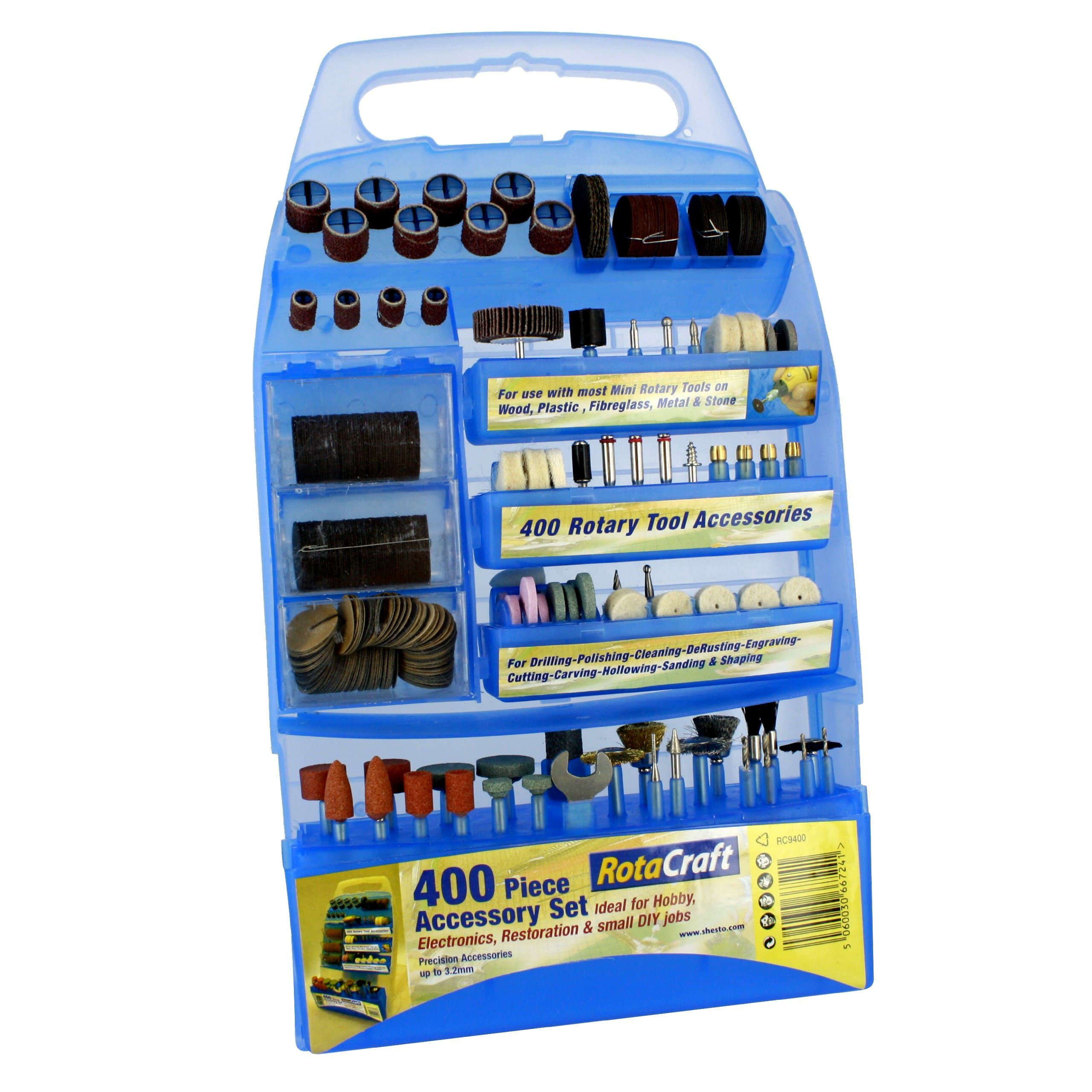 Rotacraft 400 Piece Rotary Tool Accessory set in handy case