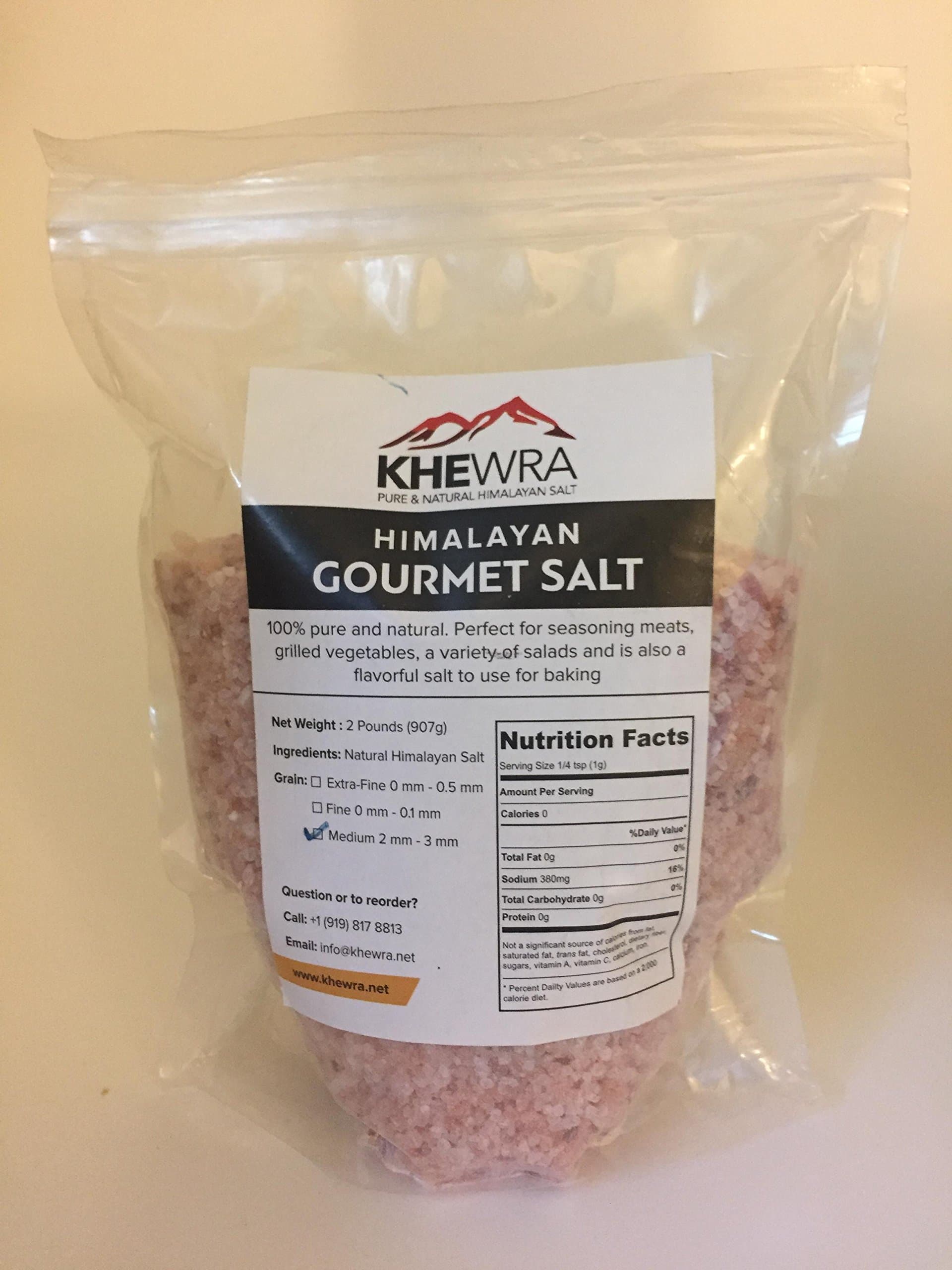 Khewra Himalayan Gourmet Salt (2lbs Bag Medium Grain)