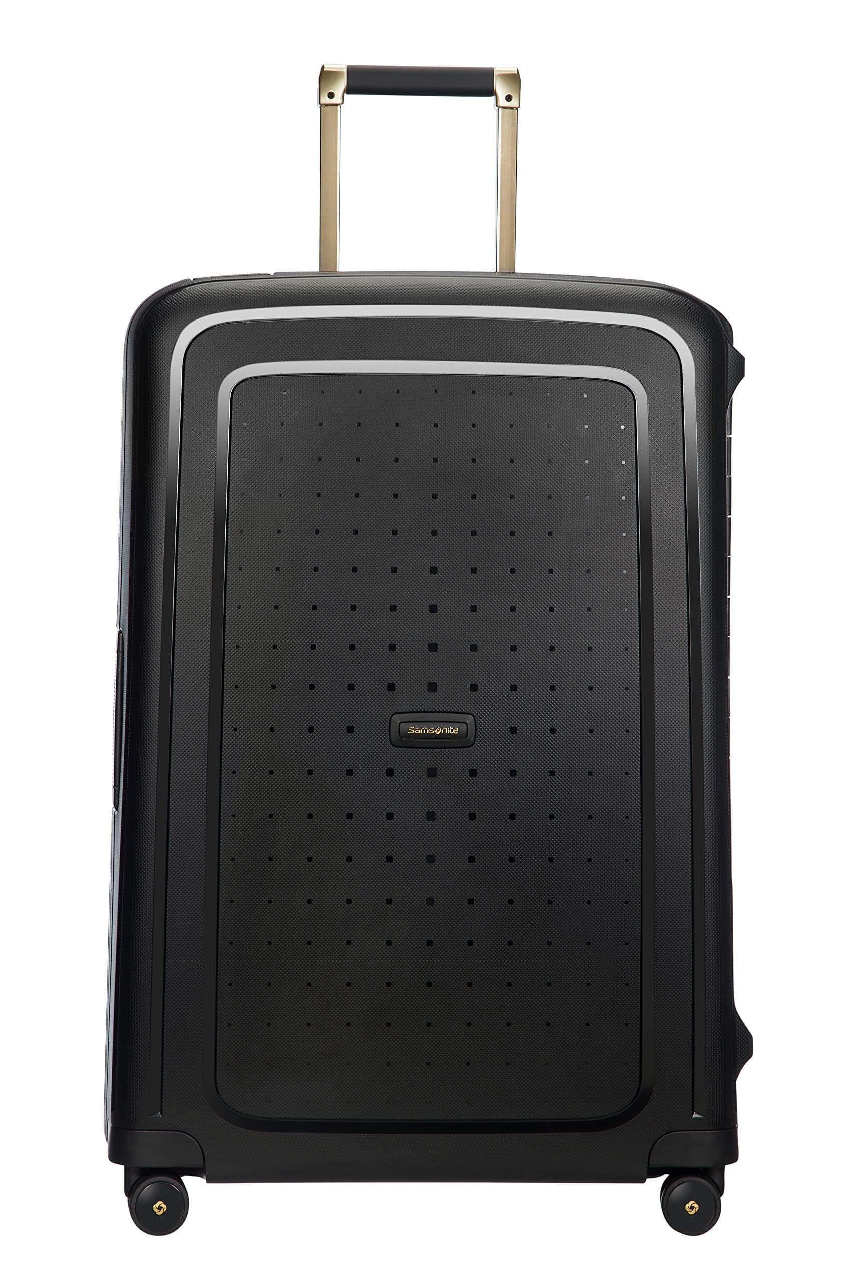 SAMSONITE S'Cure DLX Spinner 75, 4.5 KG Suitcase, 75 cm, 102 liters, Black (Black/Gold Deluscious)