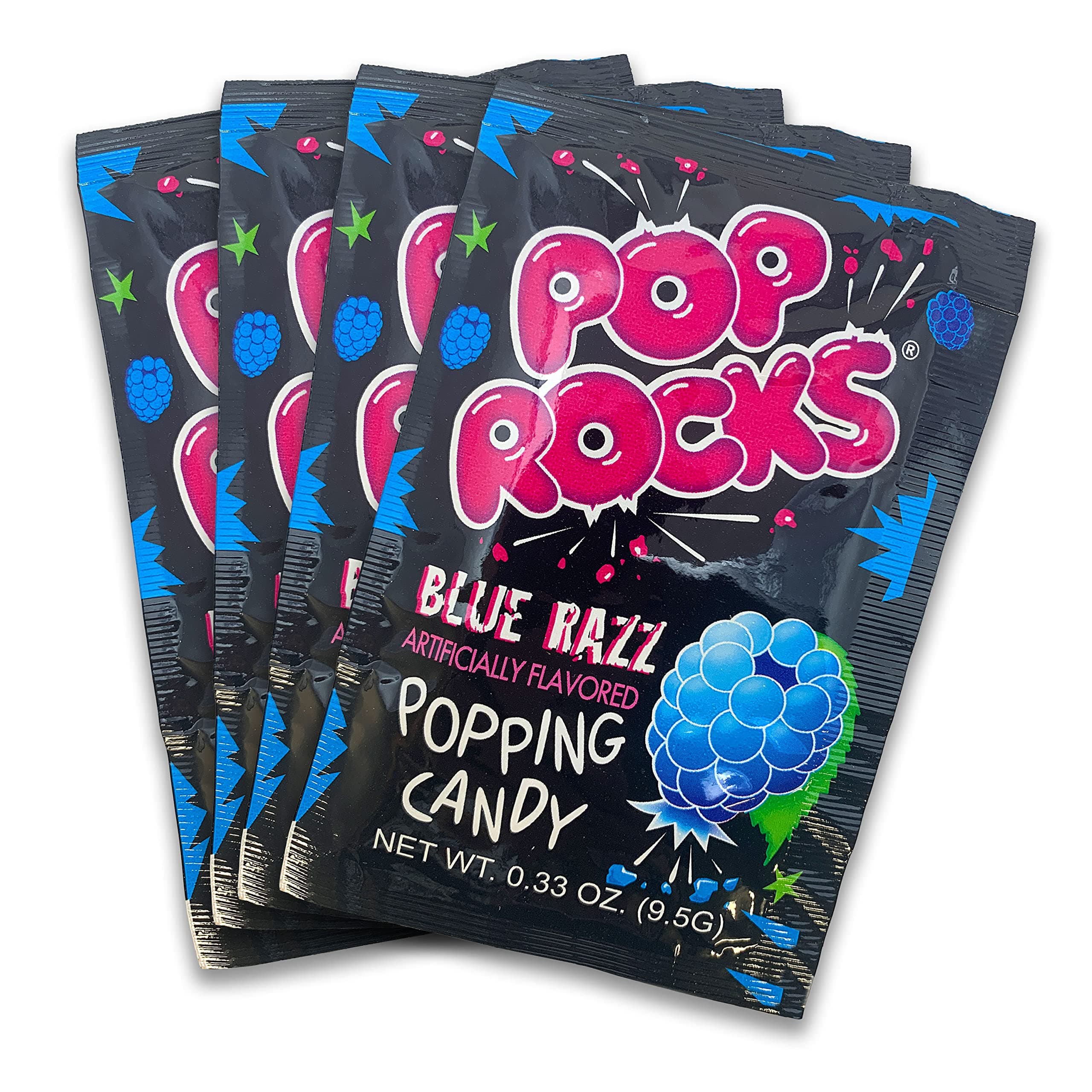 Blue Razz POP ROCKS® Candy | Includes 4 Individual Packs of Blue Raspberry Flavored Mini Rock Popping Candies