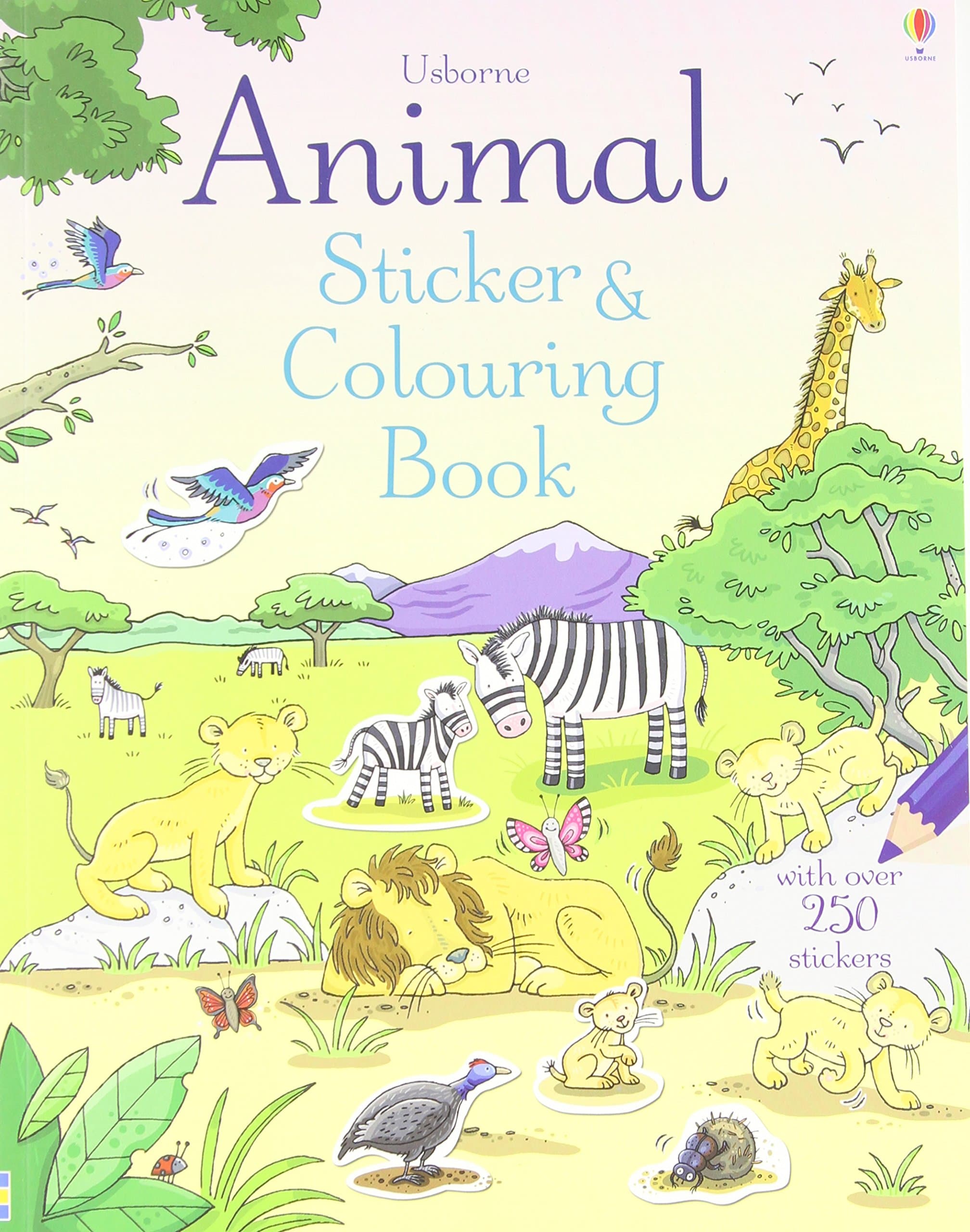 Animal Sticker and Colouring Book