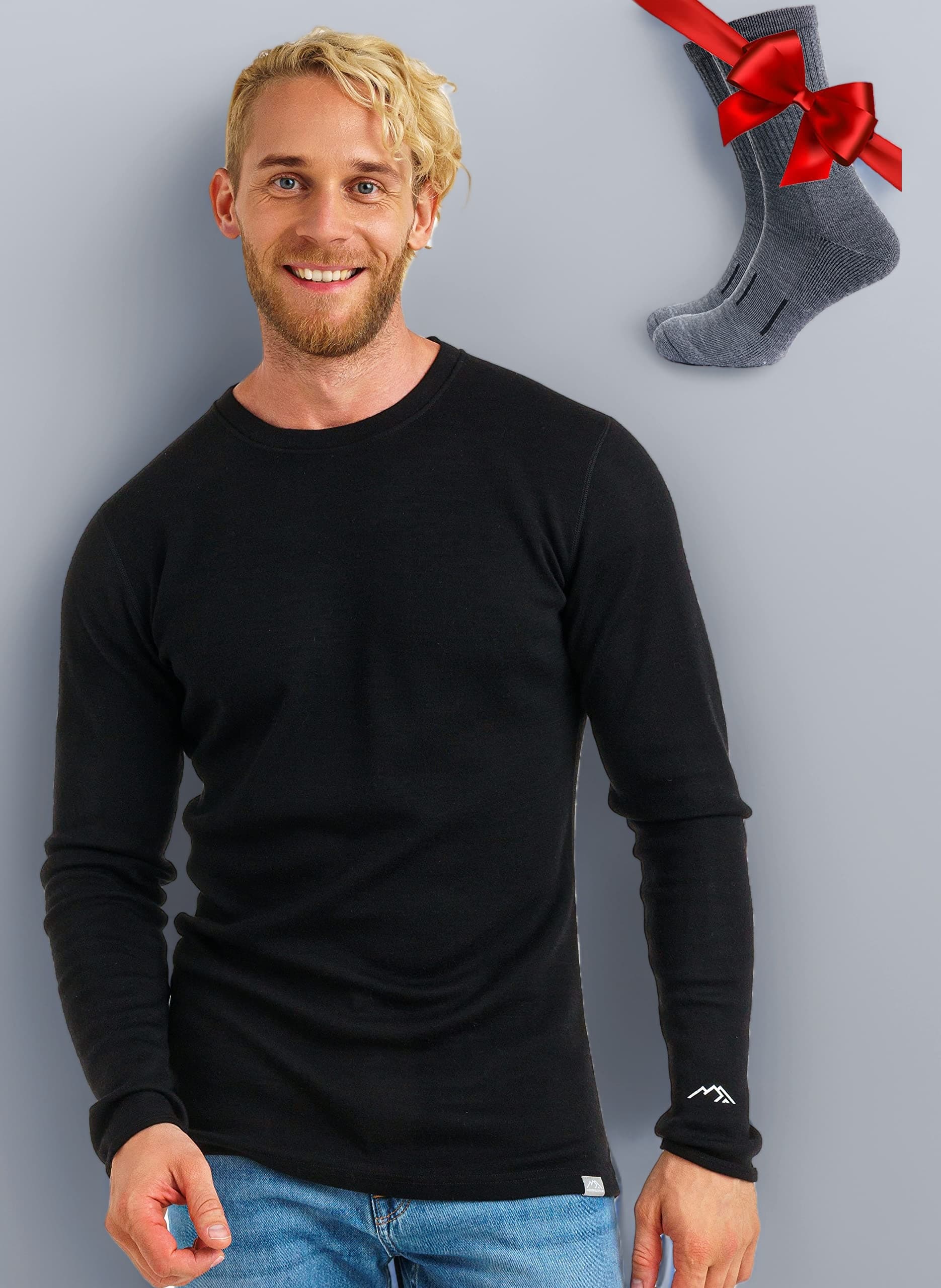 Merino.tech Merino Wool Base Layer Men - 100% Merino Wool Long Sleeve Thermal Shirts Lightweight, Midweight, Heavyweight