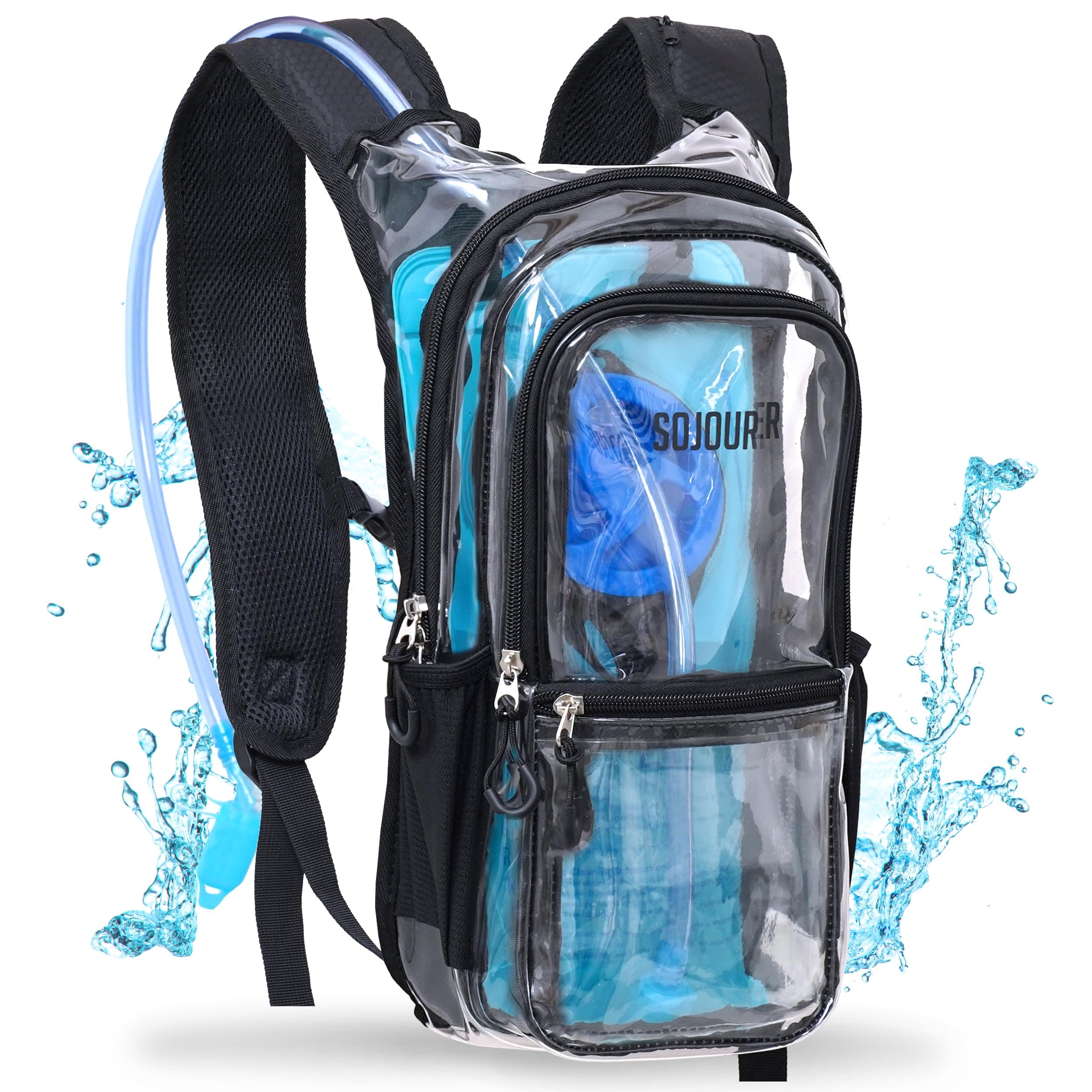 SoJourner Bags Rave Hydration Pack Backpack - 2L Water Bladder Included For Festivals, Raves, Hiking, Biking, Climbing, Running And More