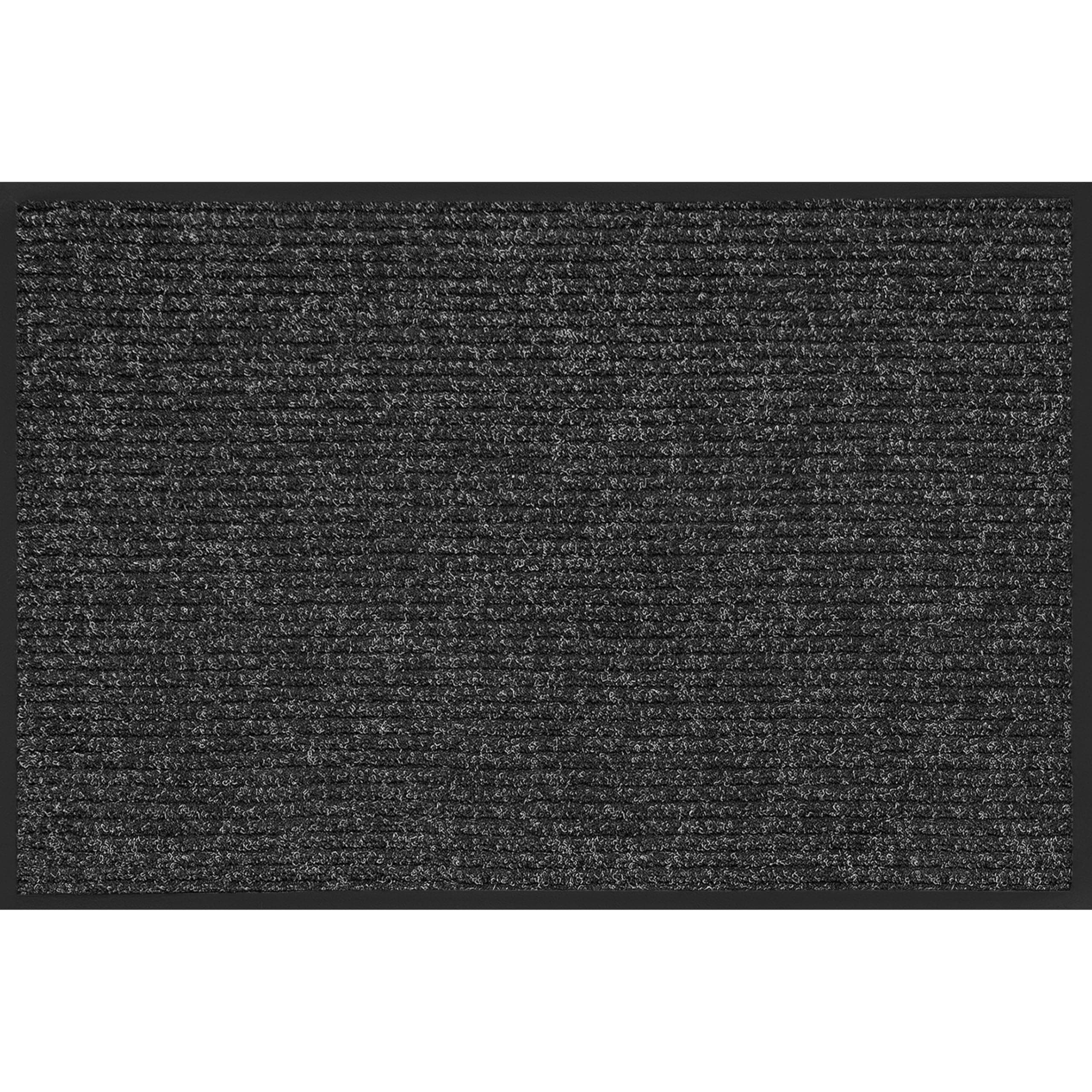Utility Mats Apache Mills Apache Rib 2' x 3' Non Slip Dirt Trapping Stain Resistant Indoor/Outdoor Door Mat, Onyx