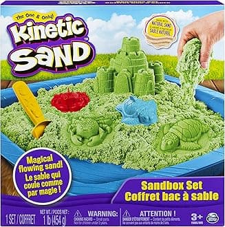 Sandbox Playset with 1lb of Green and 3 Molds, for Ages 3 and Up