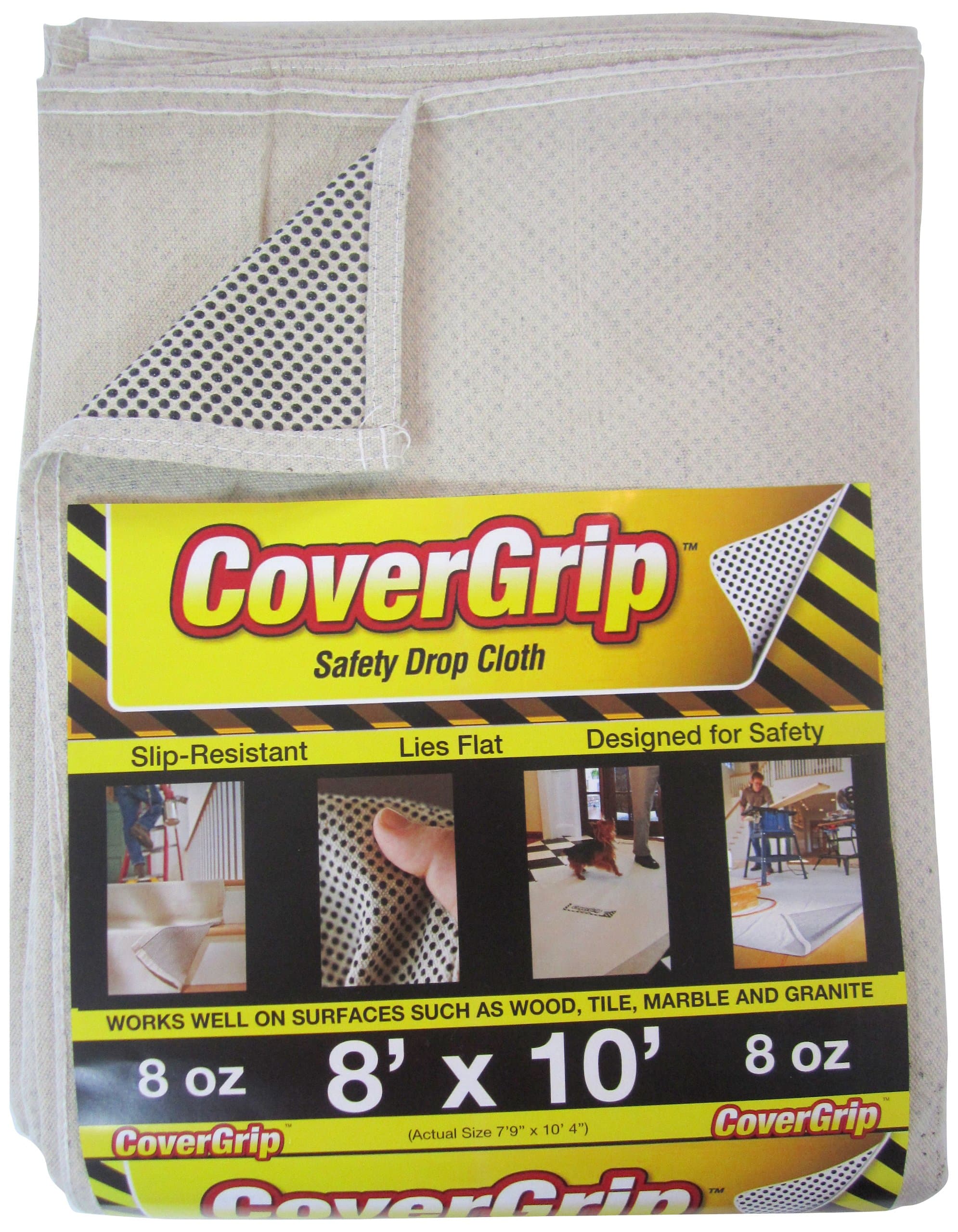 8 oz Canvas Safety Drop Cloth, 8' x 10', Off White