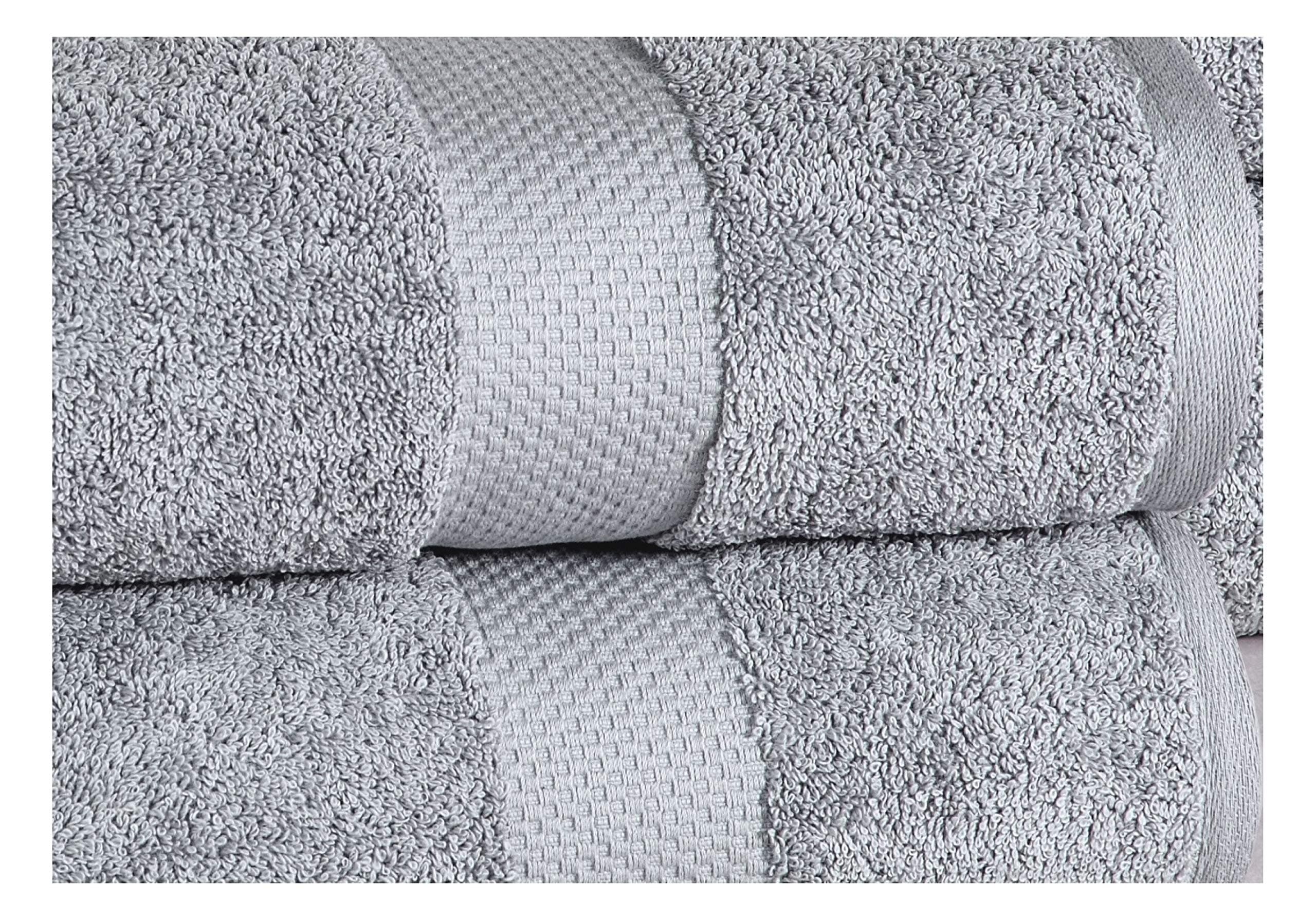 ISABELLA CROMWELL 100% Cotton 4 Oversized Bath Sheets Low Twist Extra Large Soft Highly Absorbent Luxury Hotel Spa Quality Towels - Silver