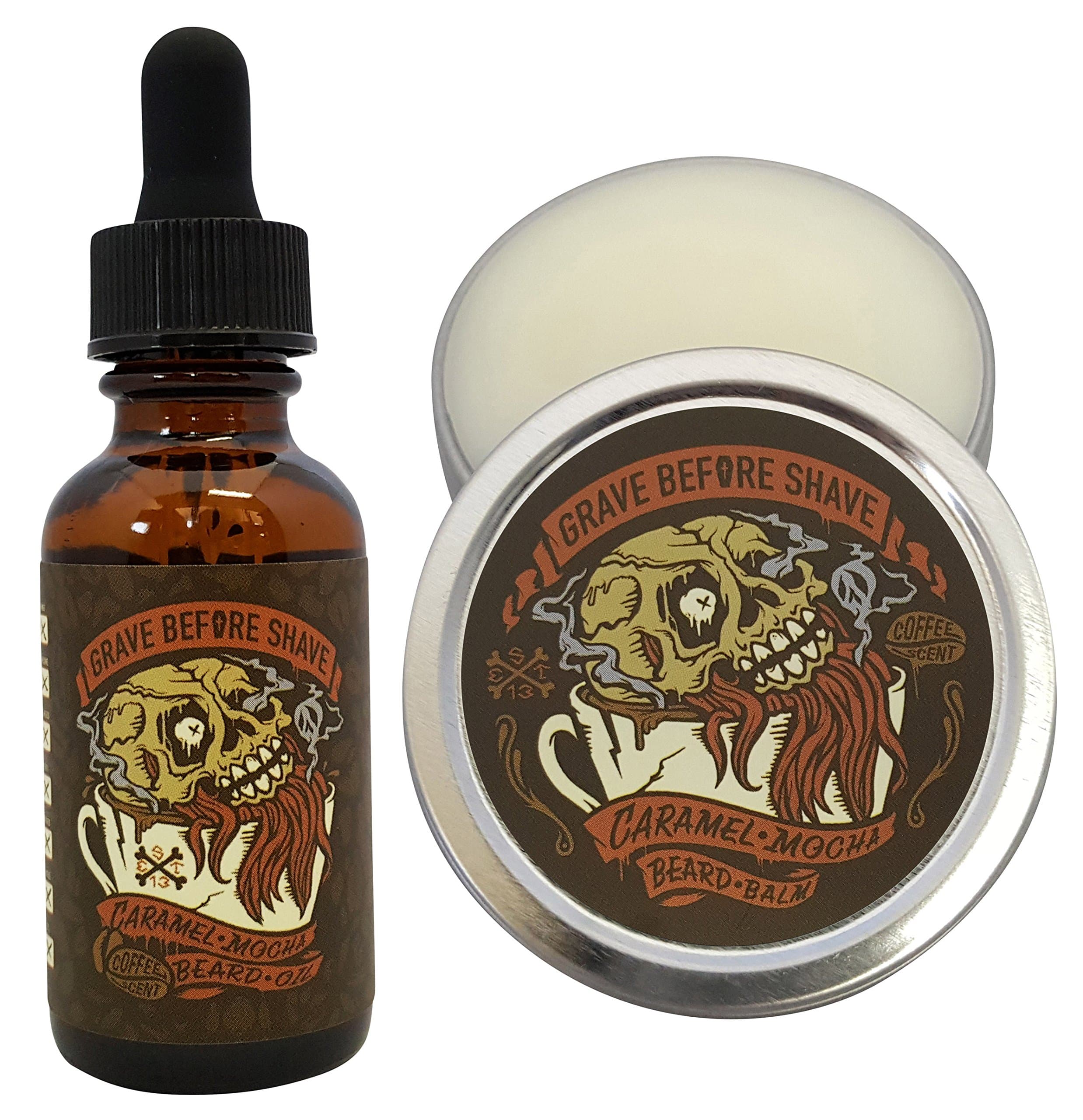 - Grave Before Shave Caramel Mocha Beard Pack (Caramel Mocha Coffee Scented)