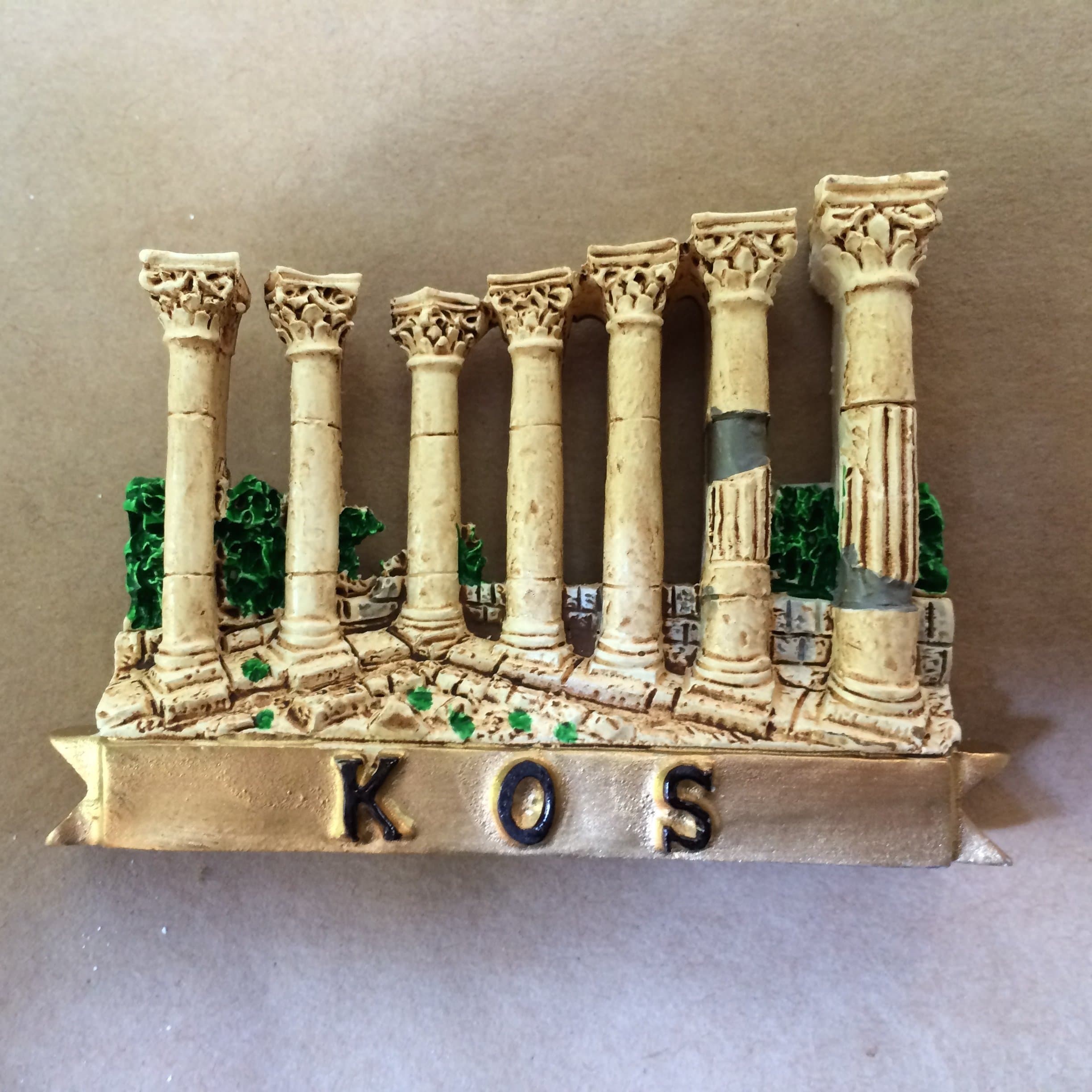 Greece Kos "Ruins" 3D Poly Resin Fridge Magnet