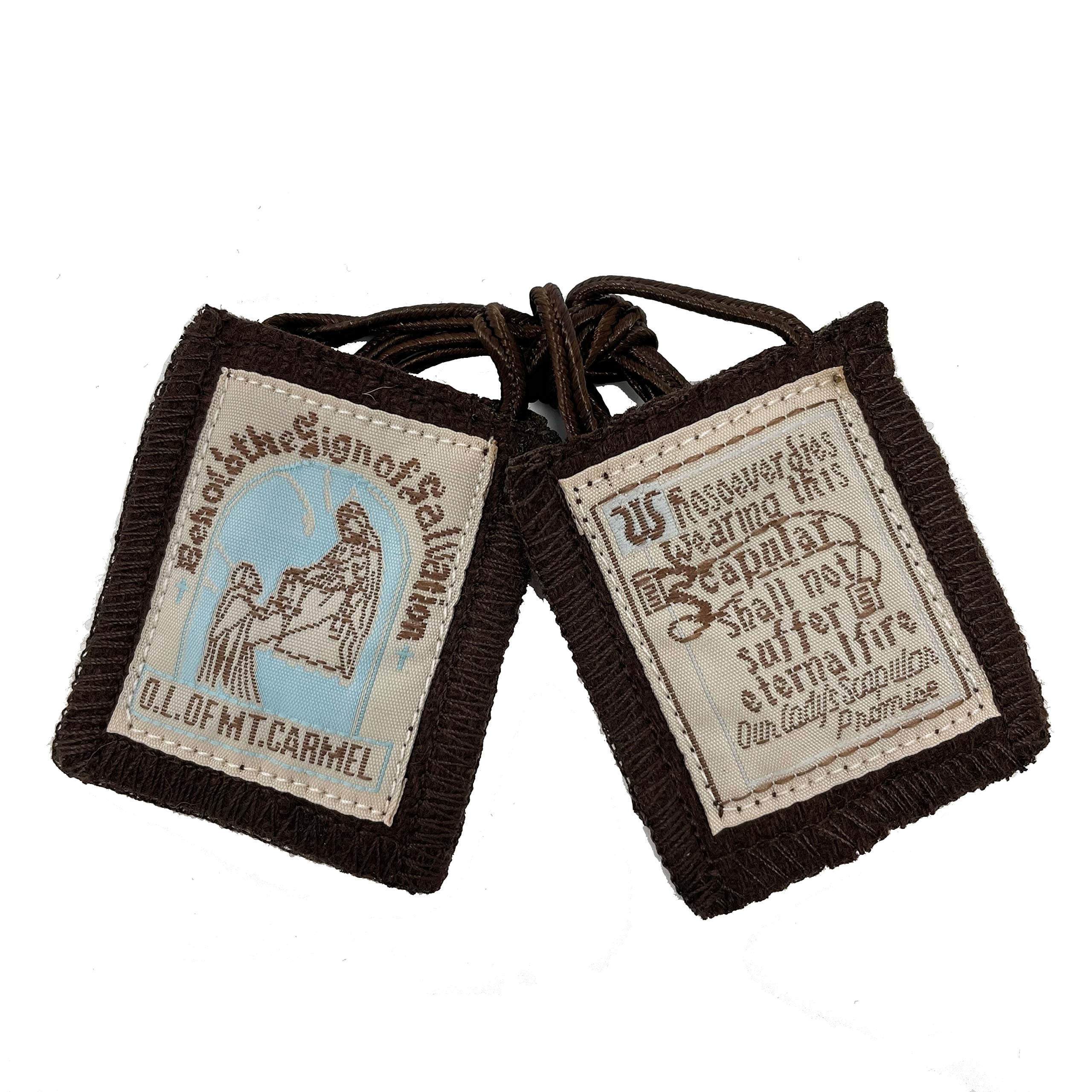 Scapular Catholic Brown Wool Mt Carmel Scapular for Men and Women - Escapulario de la Virgen del Carmen (Classic Single), Brown