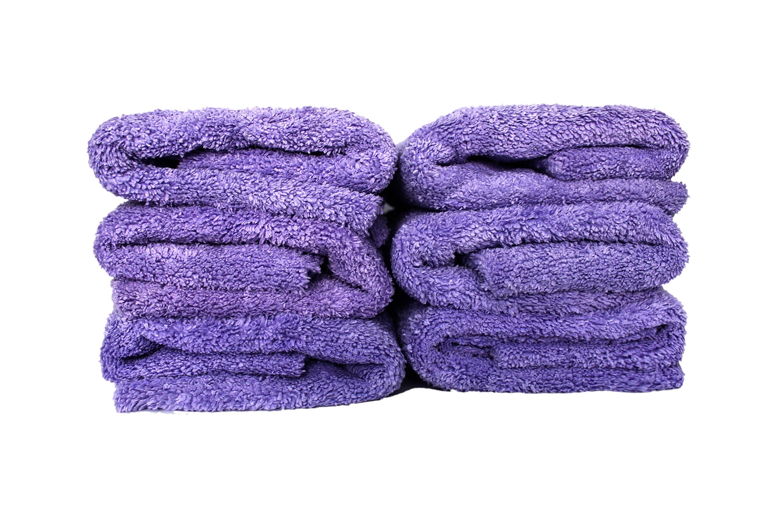 Maxshine 500GSM Ultimate Zero Crazy Edgeless Microfiber Towel for Car Detailing, Purple (40X60cm, Pack of 6pcs)