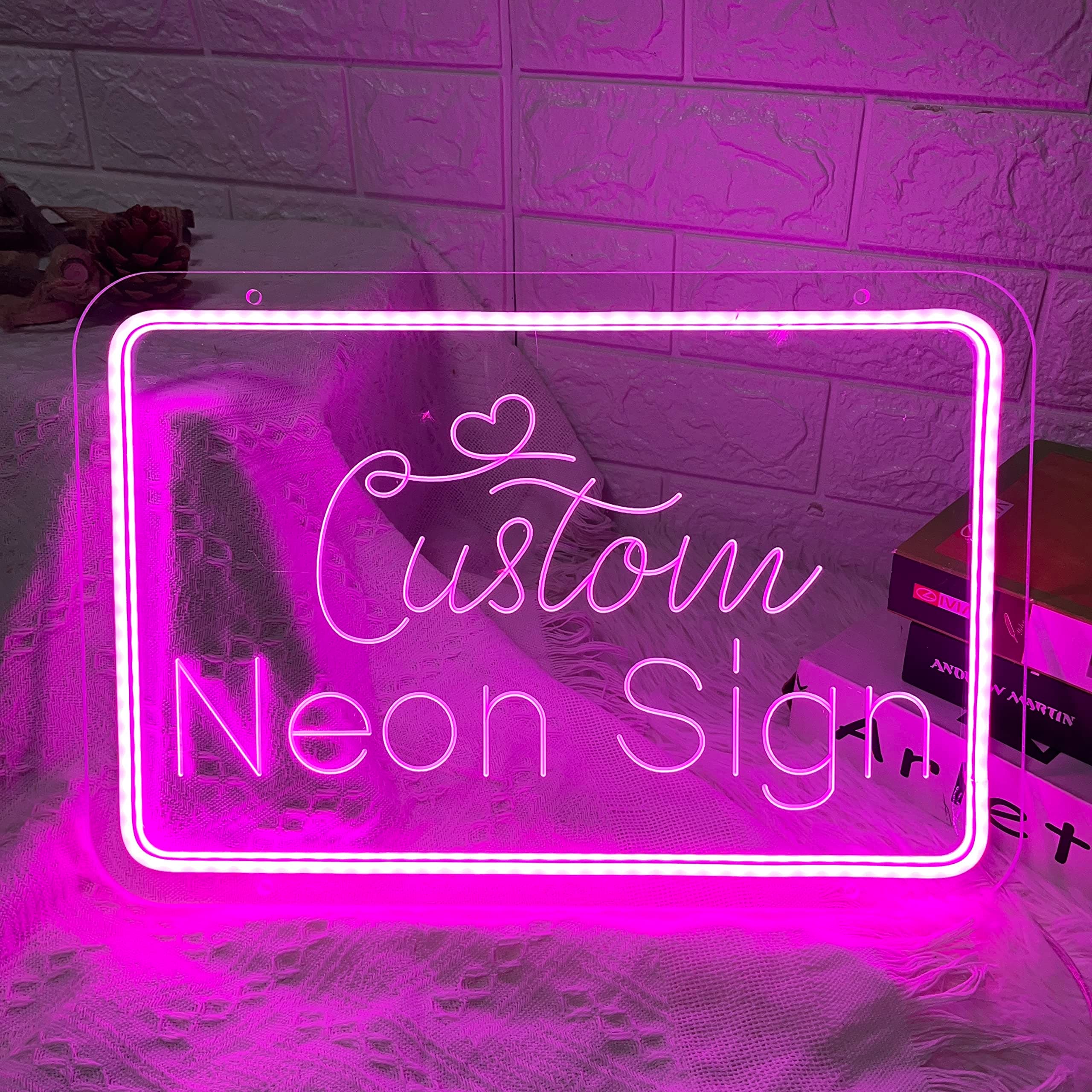 Custom Neon Sign for Home Wall Decor Personalized LED 3D Art Carving Neon Signs Customizable Birthday Party Home Game Room Aesthetic Room Decor for Teen Girl Valentines Day Birthday Gift